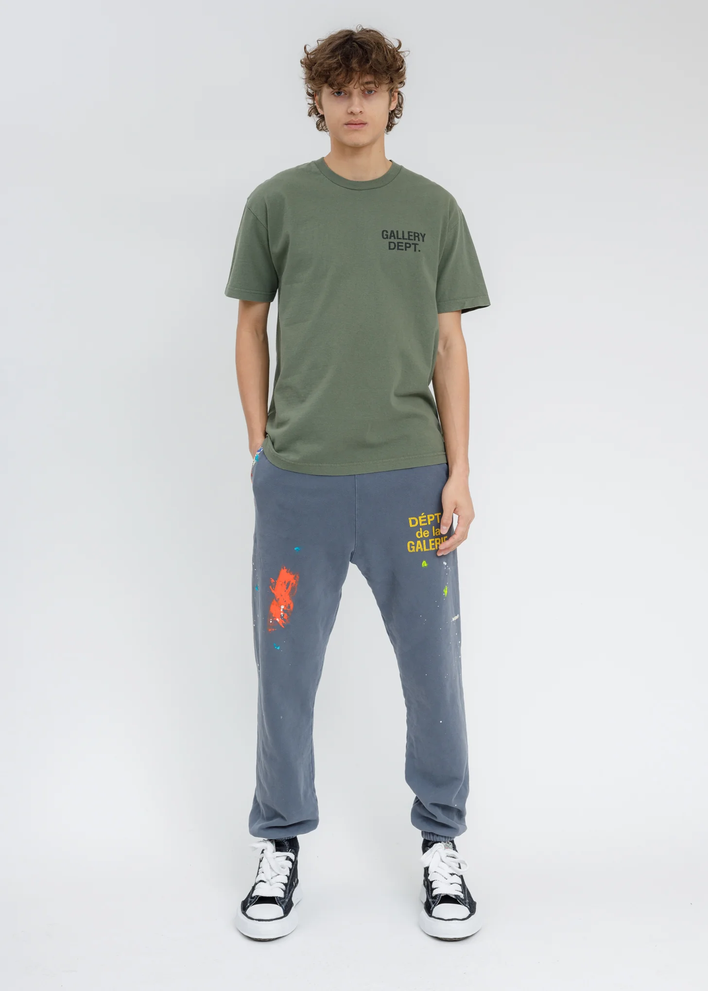 Grey FRENCH LOGO PAINTED Sweater Pants - Image 10