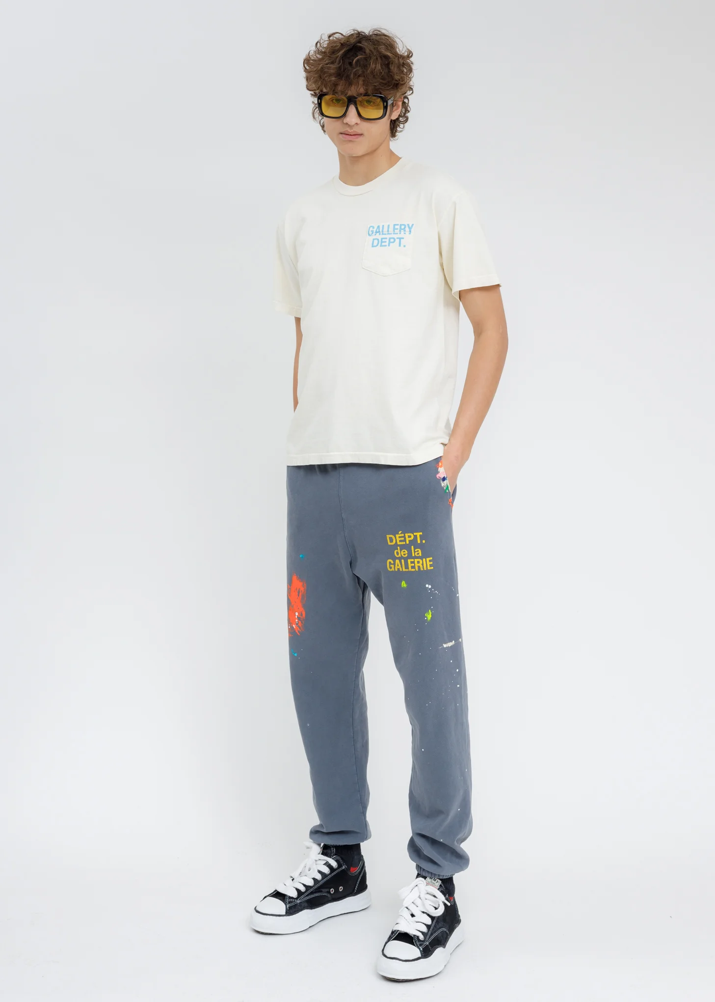 Grey FRENCH LOGO PAINTED Sweater Pants - Image 8