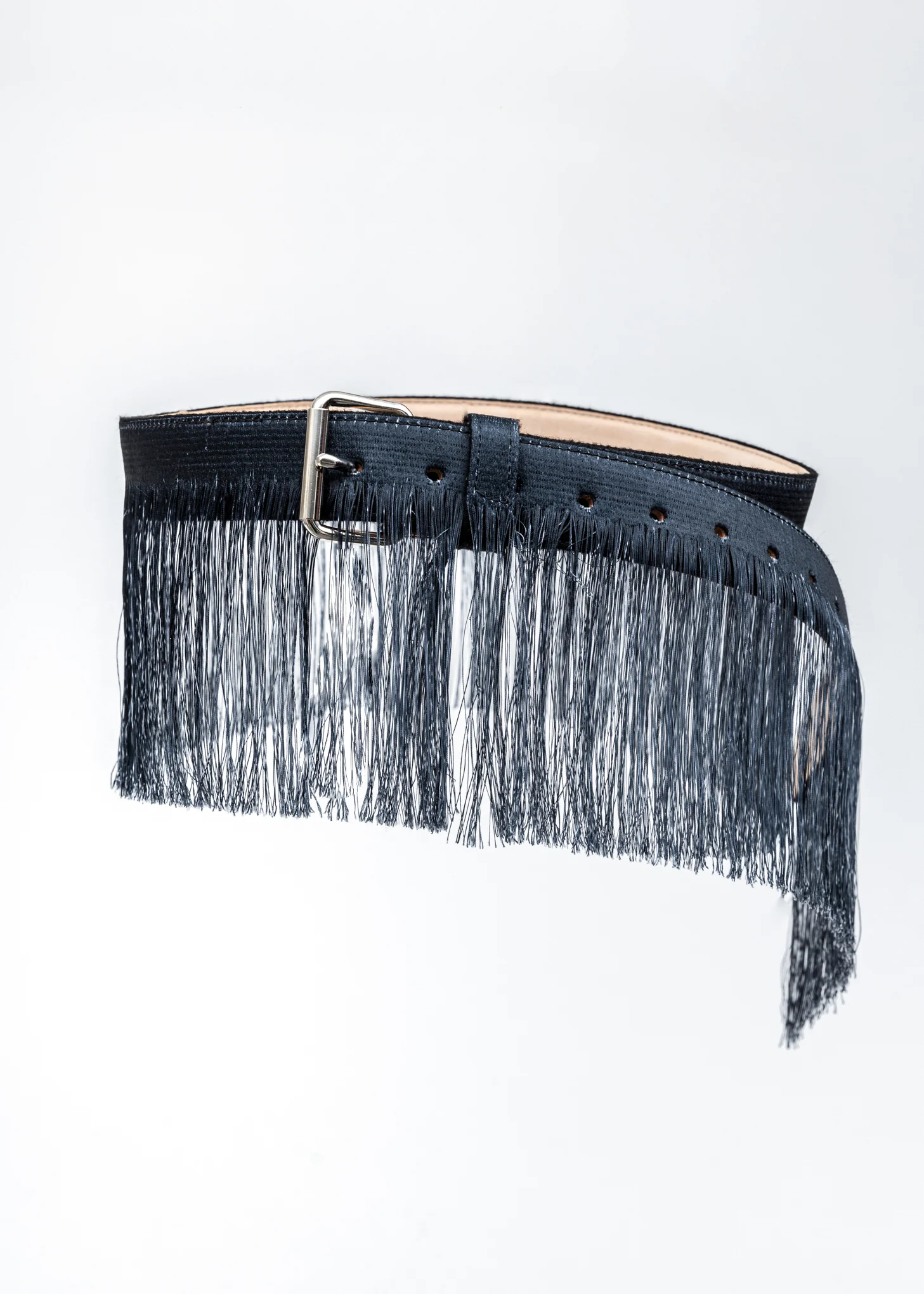 Black Fringe Embroidery Belt