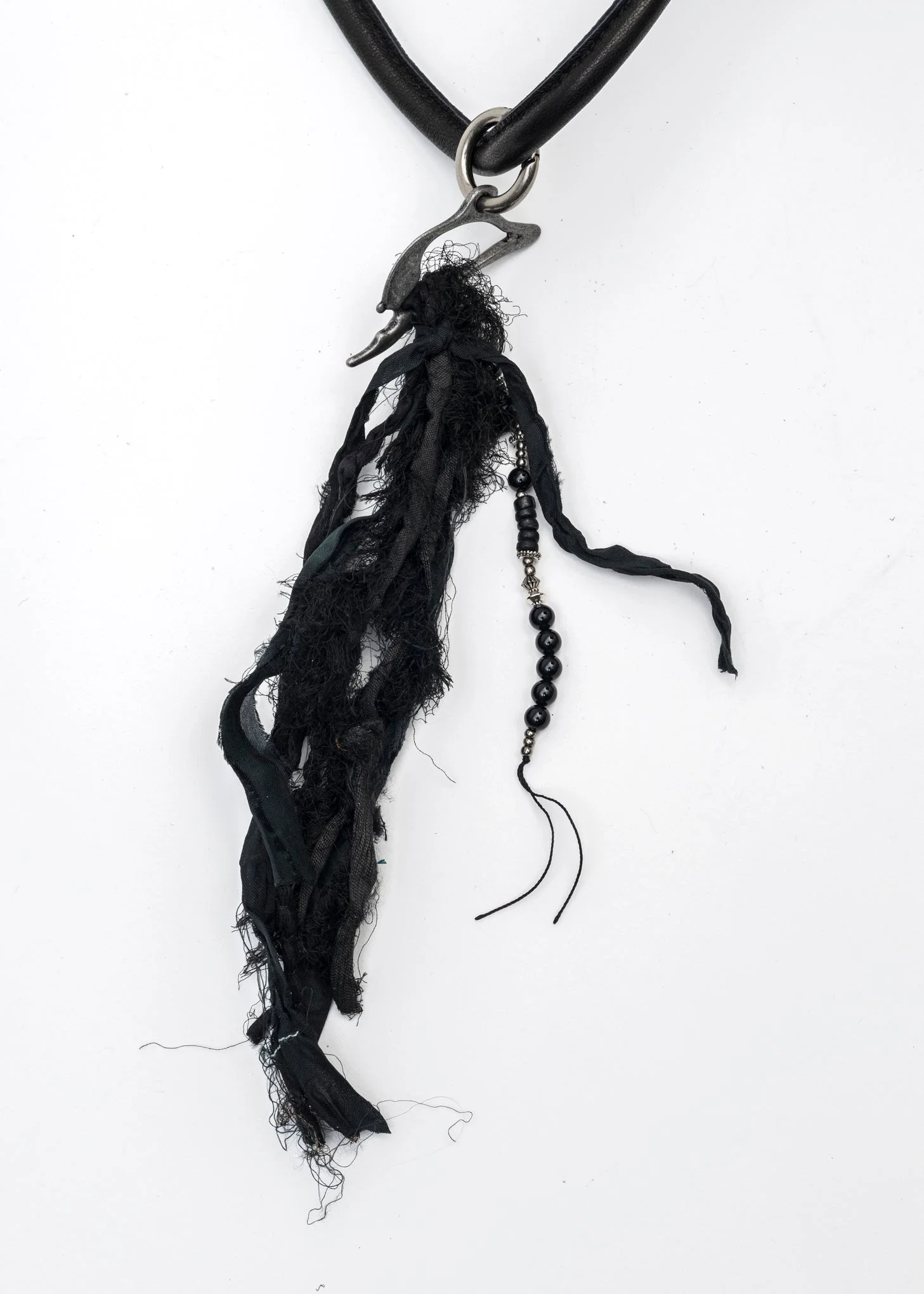 BLACK FRINGED LEATHER BAG - Image 10
