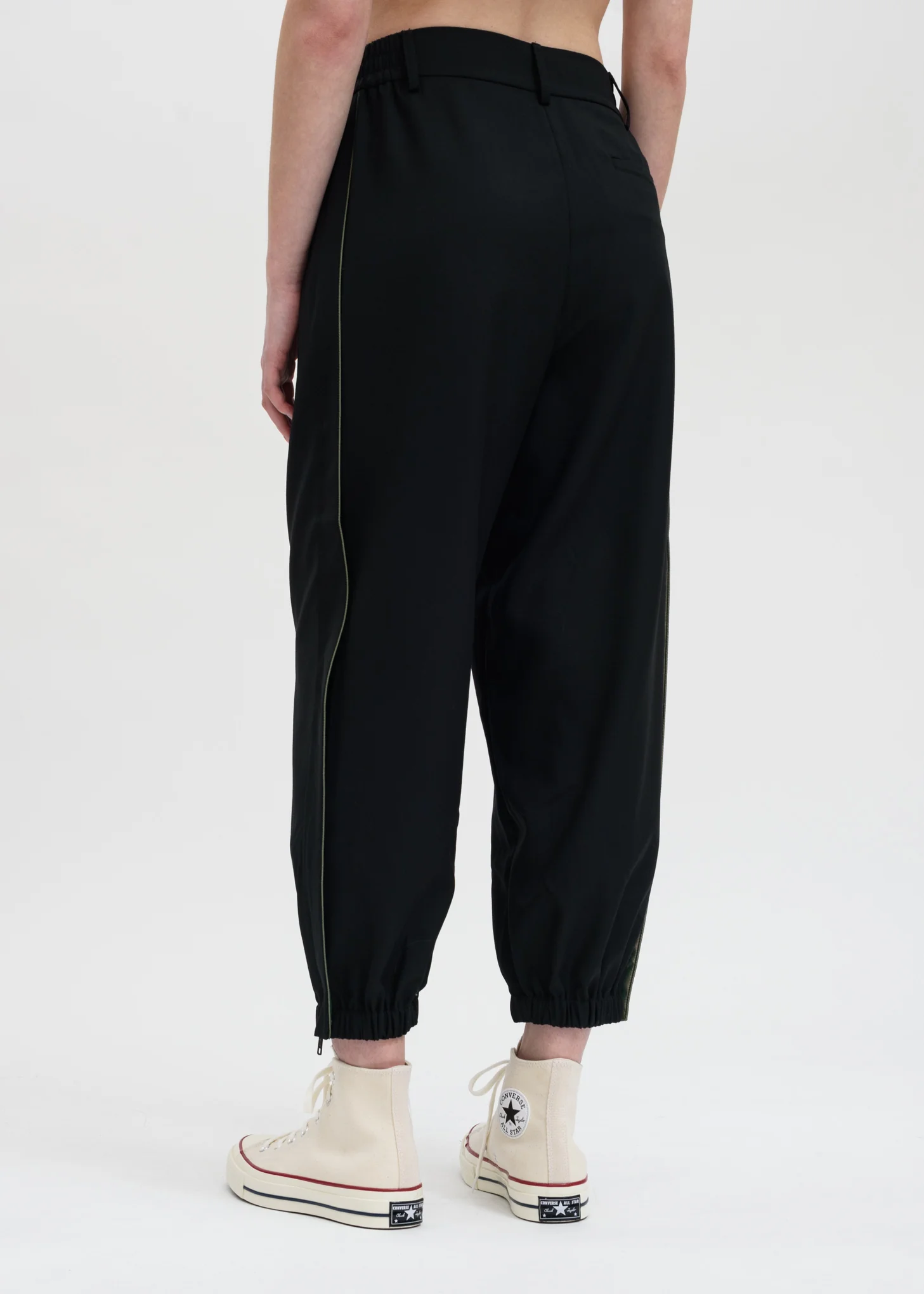 Black Front Pleat Trousers - Image 2