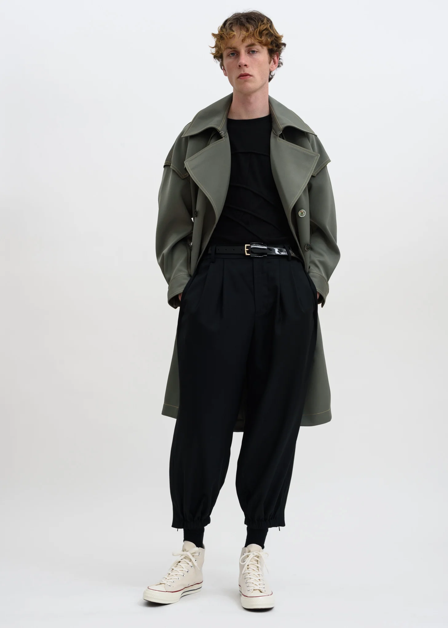 Black Front Pleat Trousers - Image 6