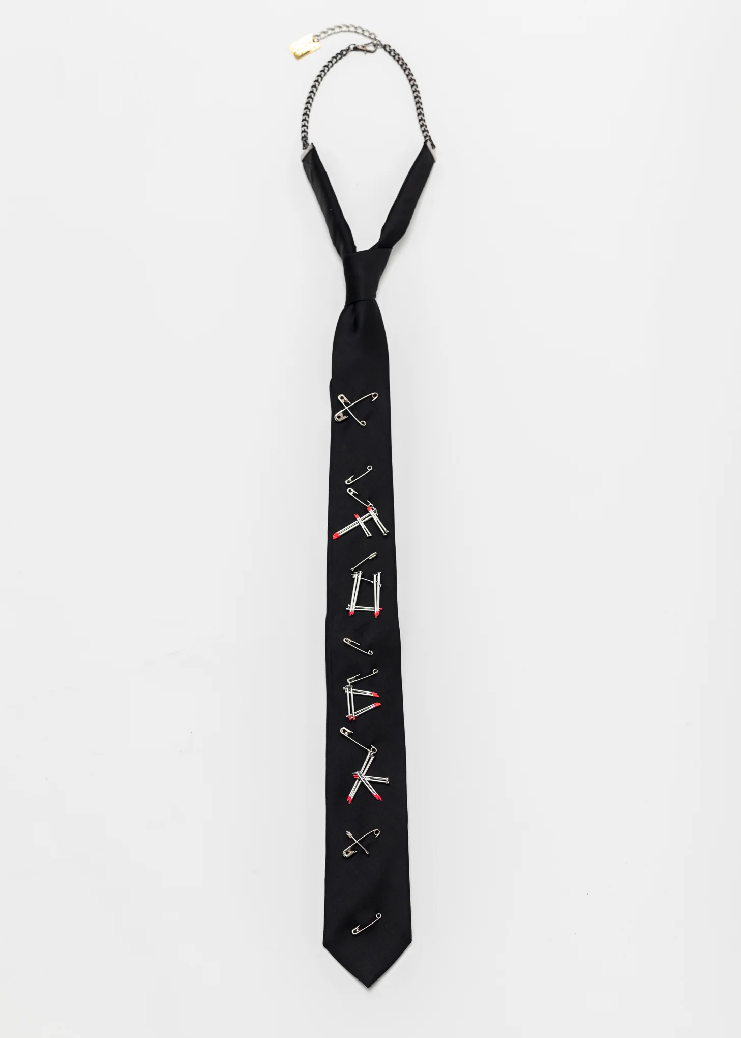 BLACK FUCK NAIL TIE NECKLACE