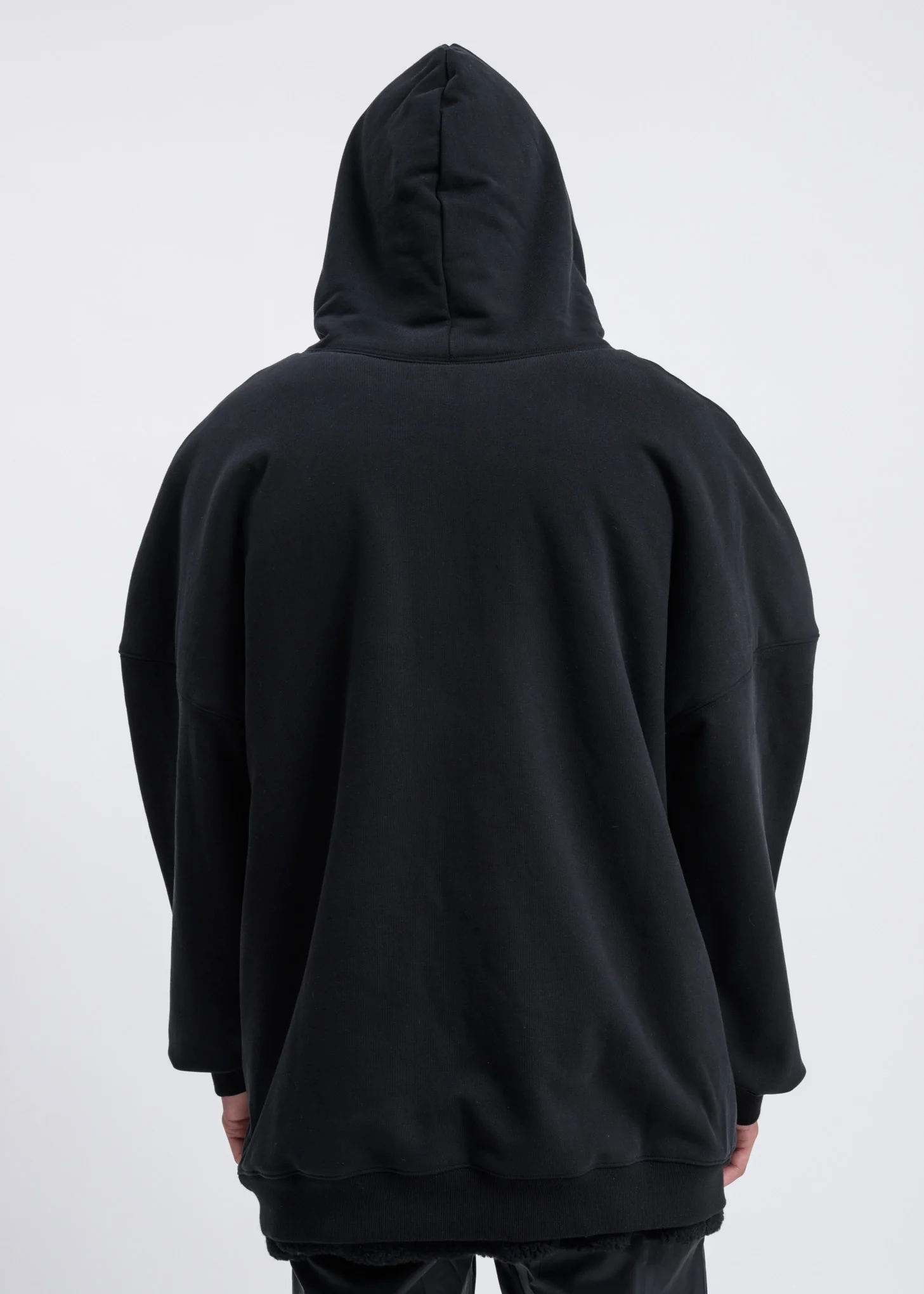 Black Fur Lined Logo Hoodie - Image 3