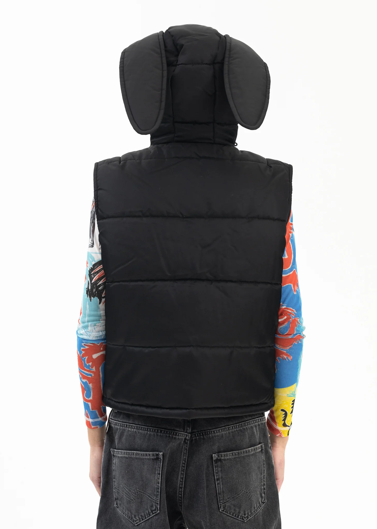 BLACK GENDER JACQUARD BUNNY GILET - Image 3