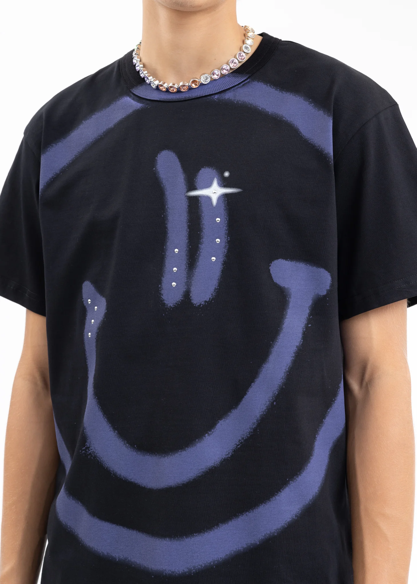 BLACK GIGA SMILEY TSHIRT - Image 2