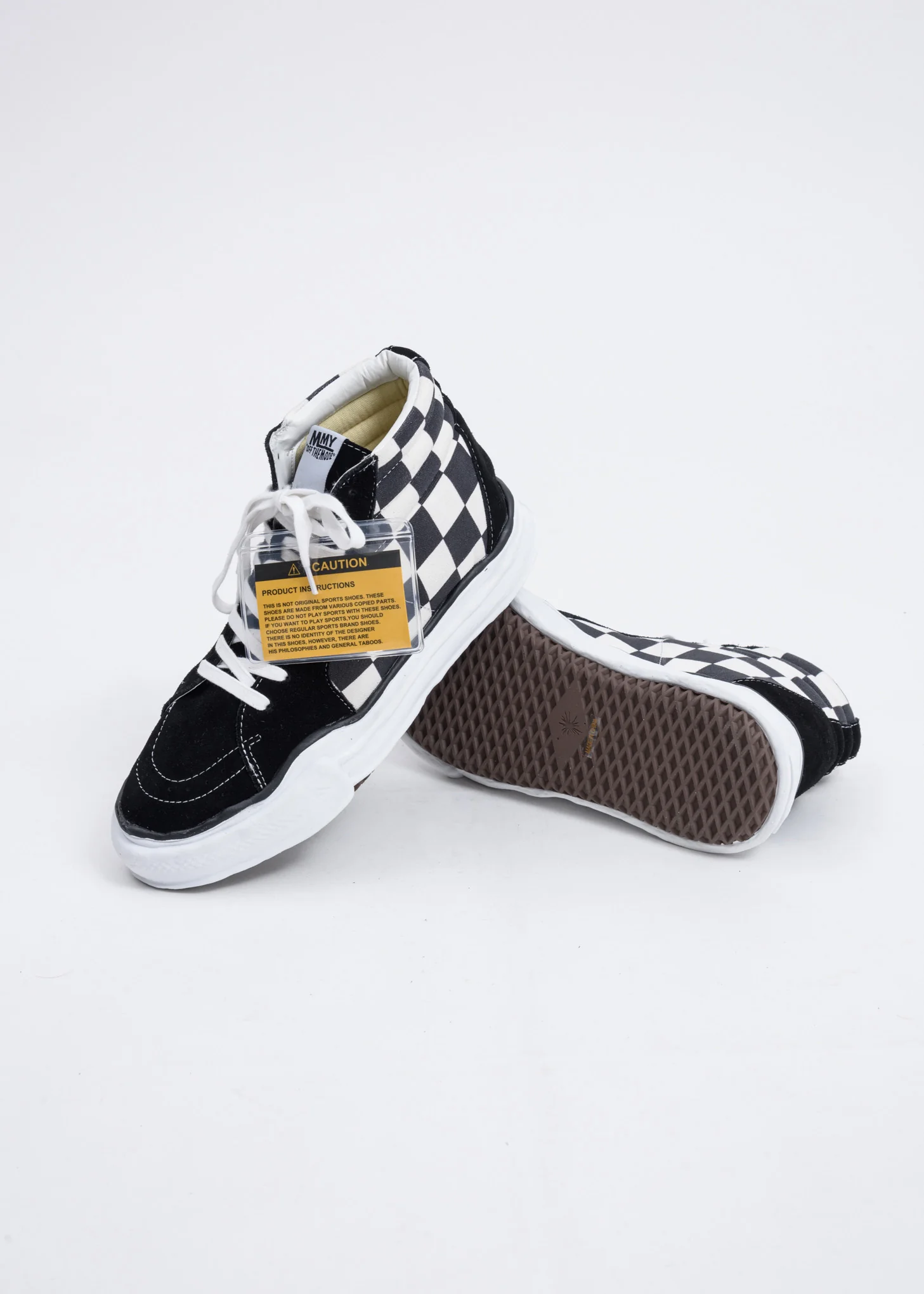 Black Gingham Sole High Top Original Sole Sneaker - Image 3