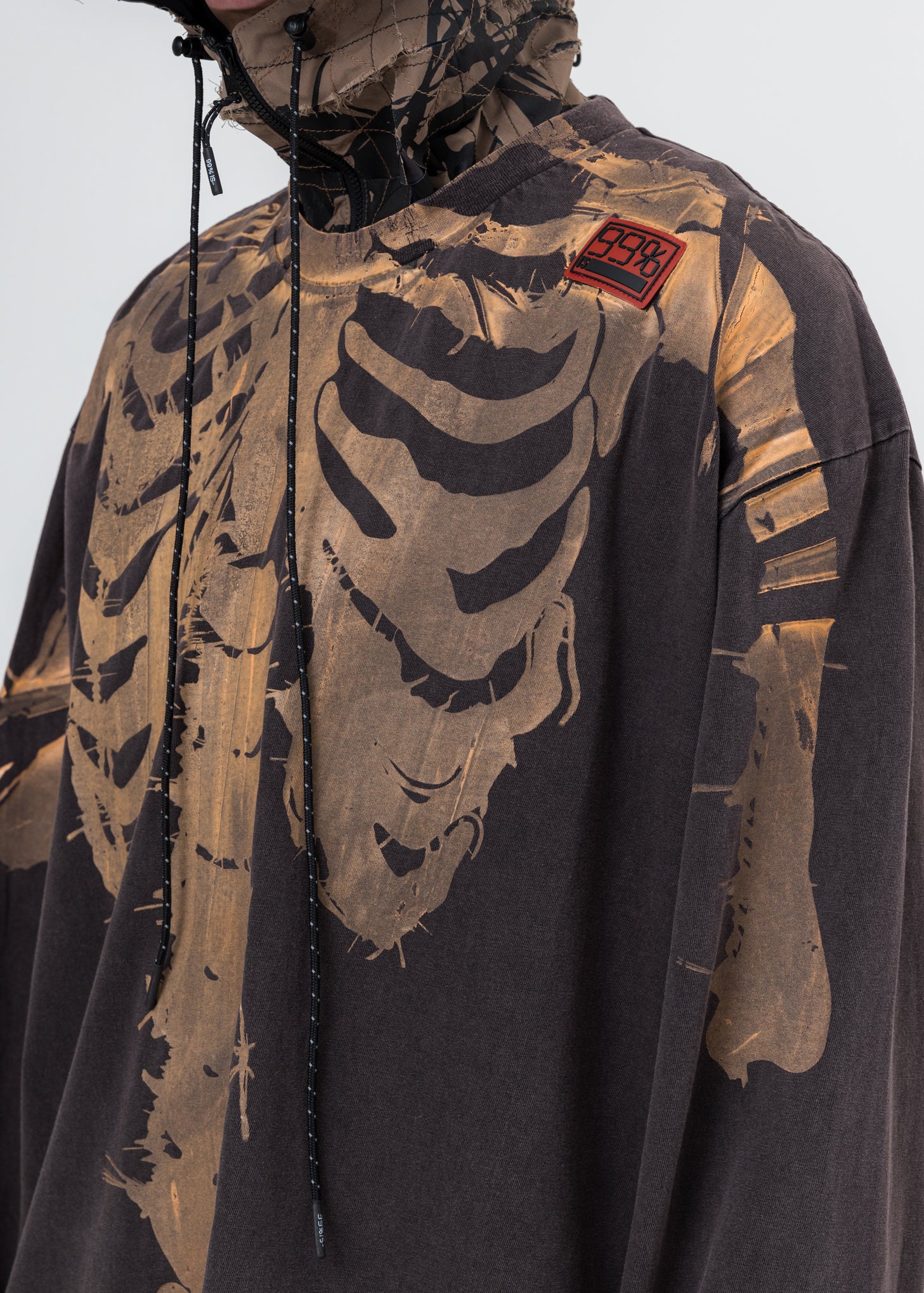 Black Glow In The Dark Skull Long Sleeve T-Shirt - Image 5