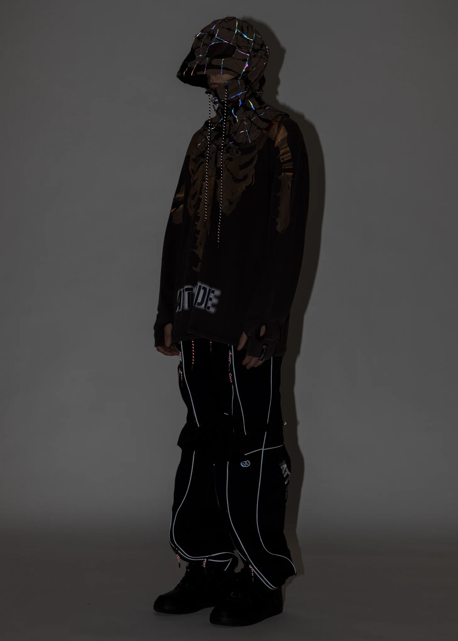 Black Glow In The Dark Skull Long Sleeve T-Shirt - Image 9