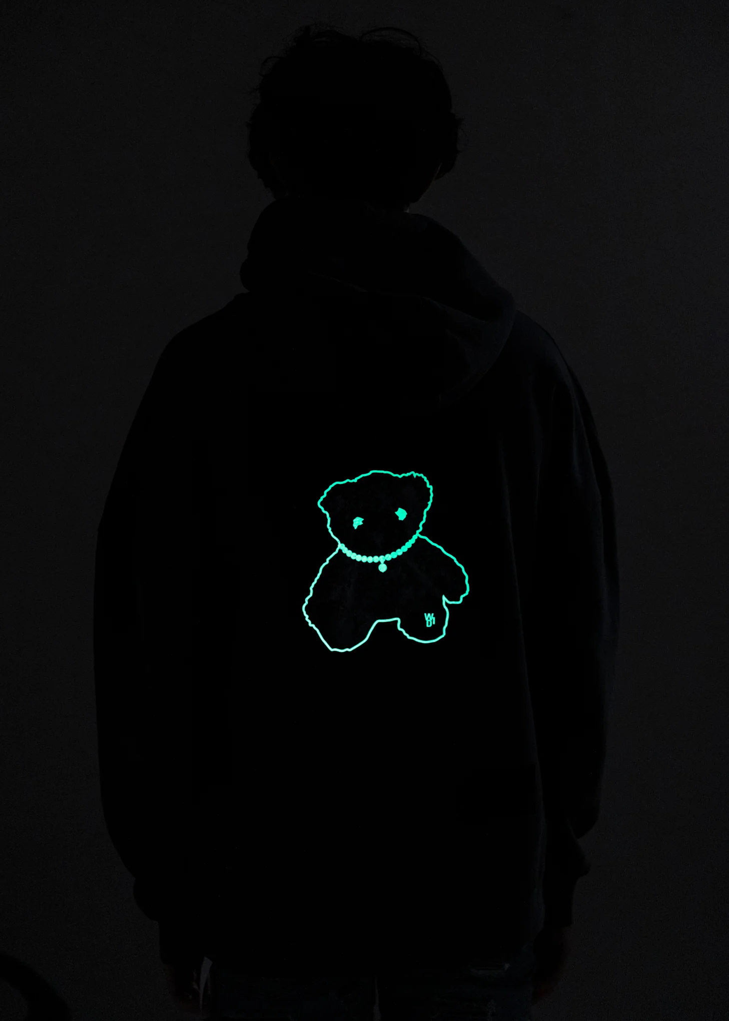 Charcoal Glow In The Dark Teddy Hoodie - Image 2