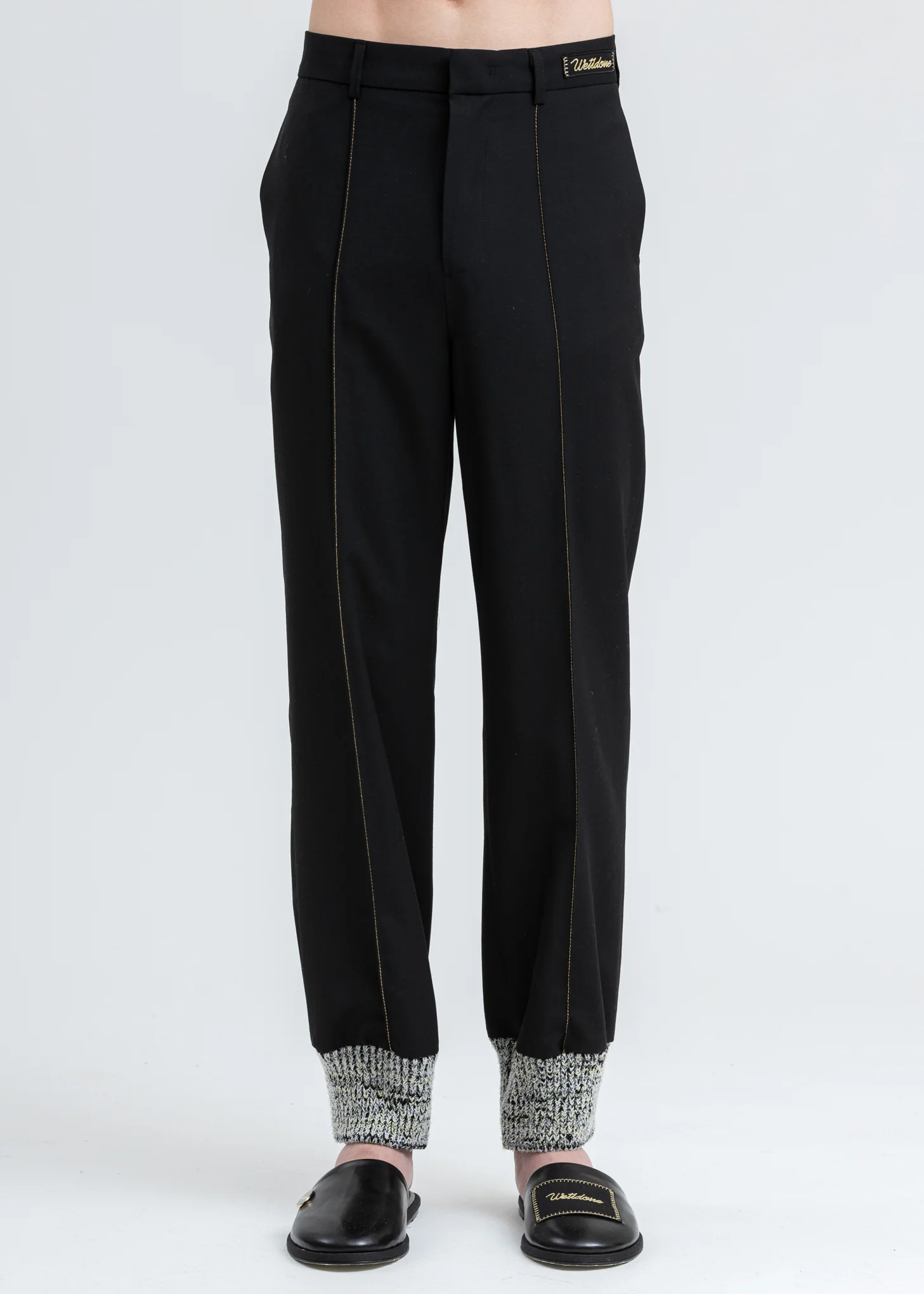 Black Gold Stitch Jogger Trousers