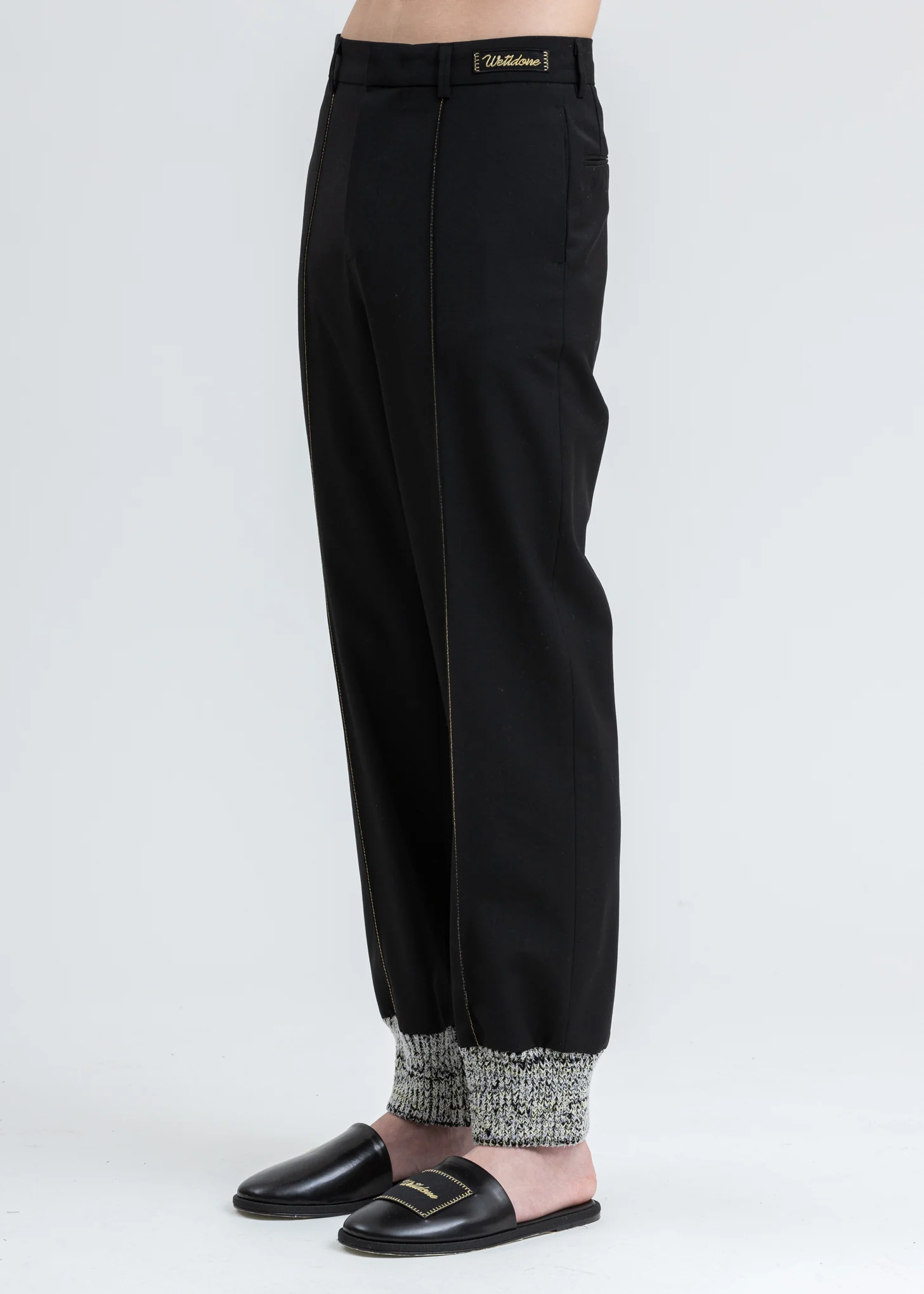 Black Gold Stitch Jogger Trousers - Image 3
