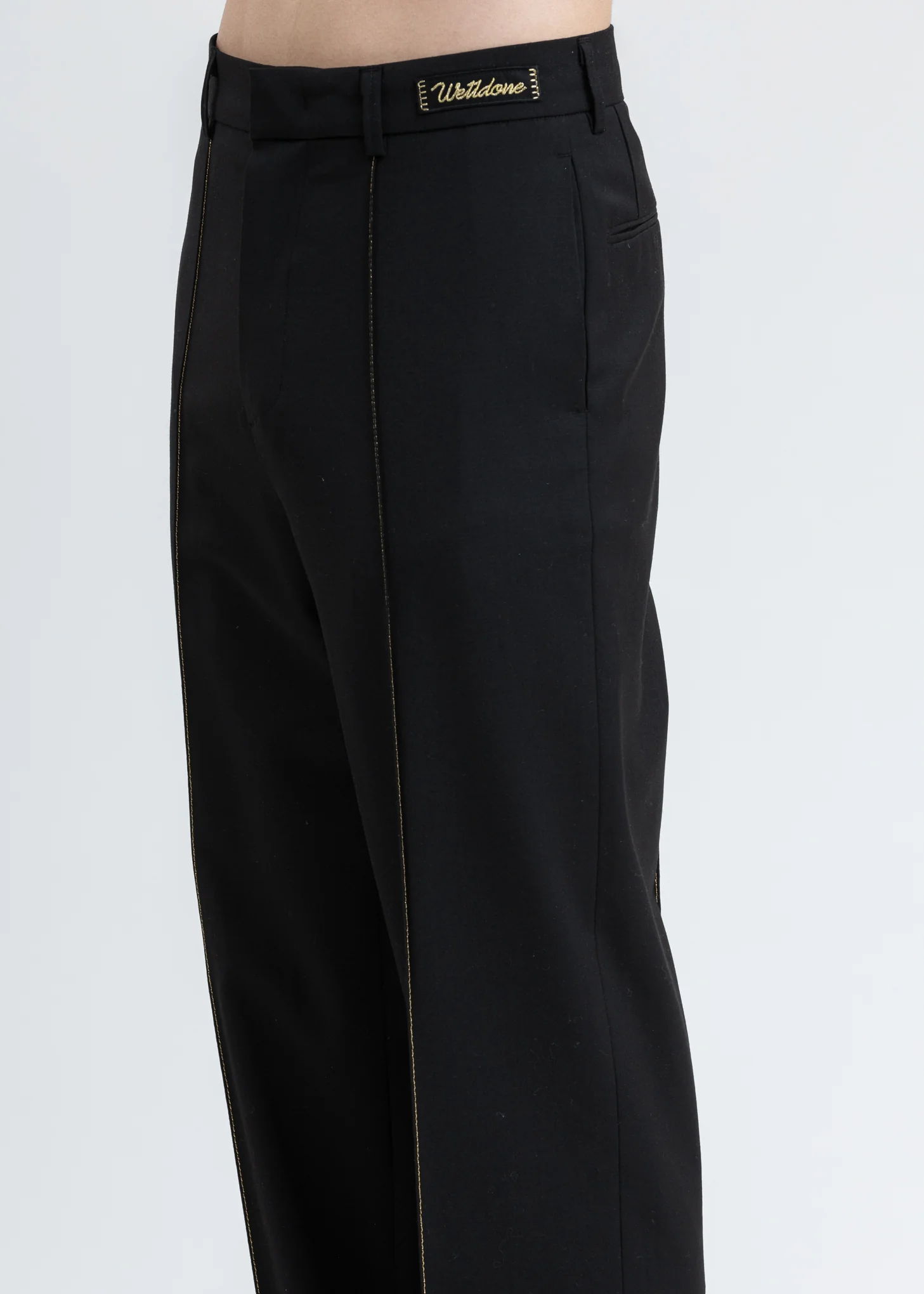 Black Gold Stitch Jogger Trousers - Image 5