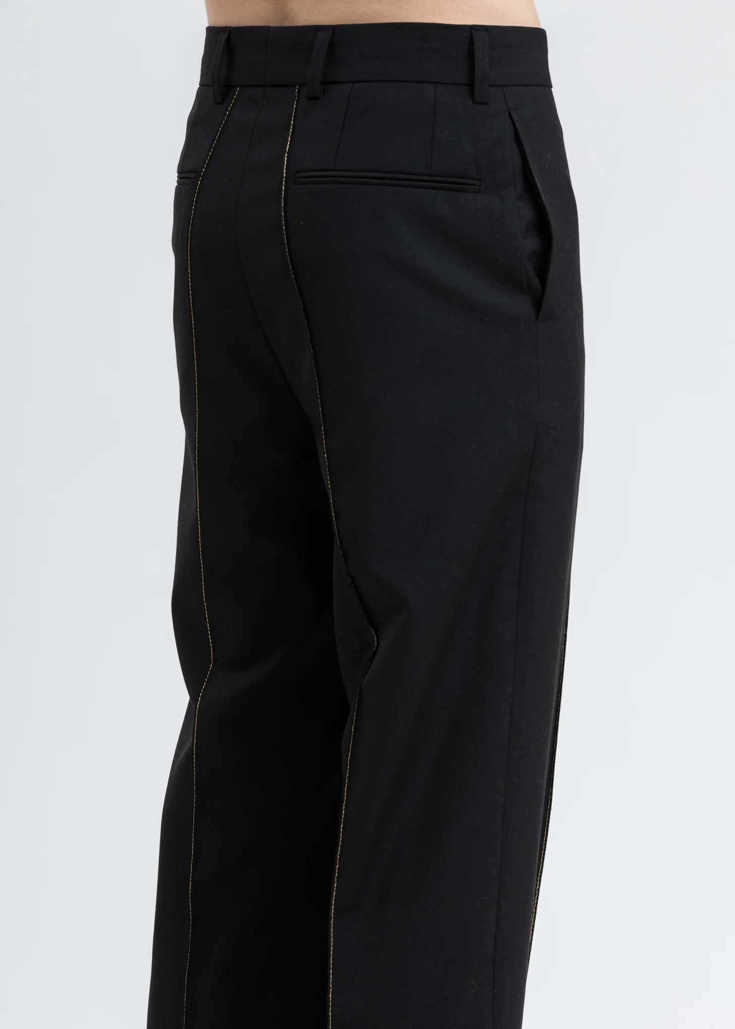 Black Gold Stitch Jogger Trousers - Image 6