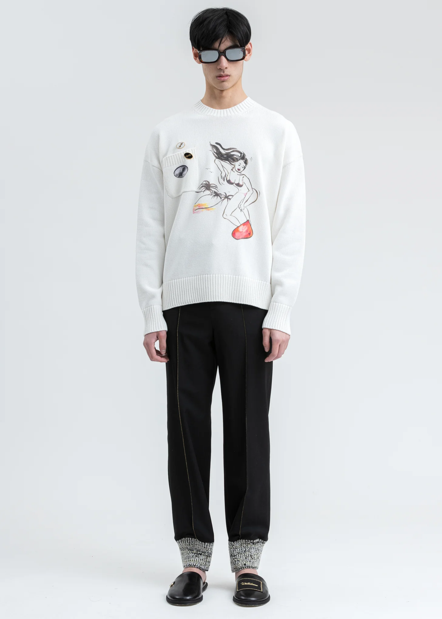Black Gold Stitch Jogger Trousers - Image 8