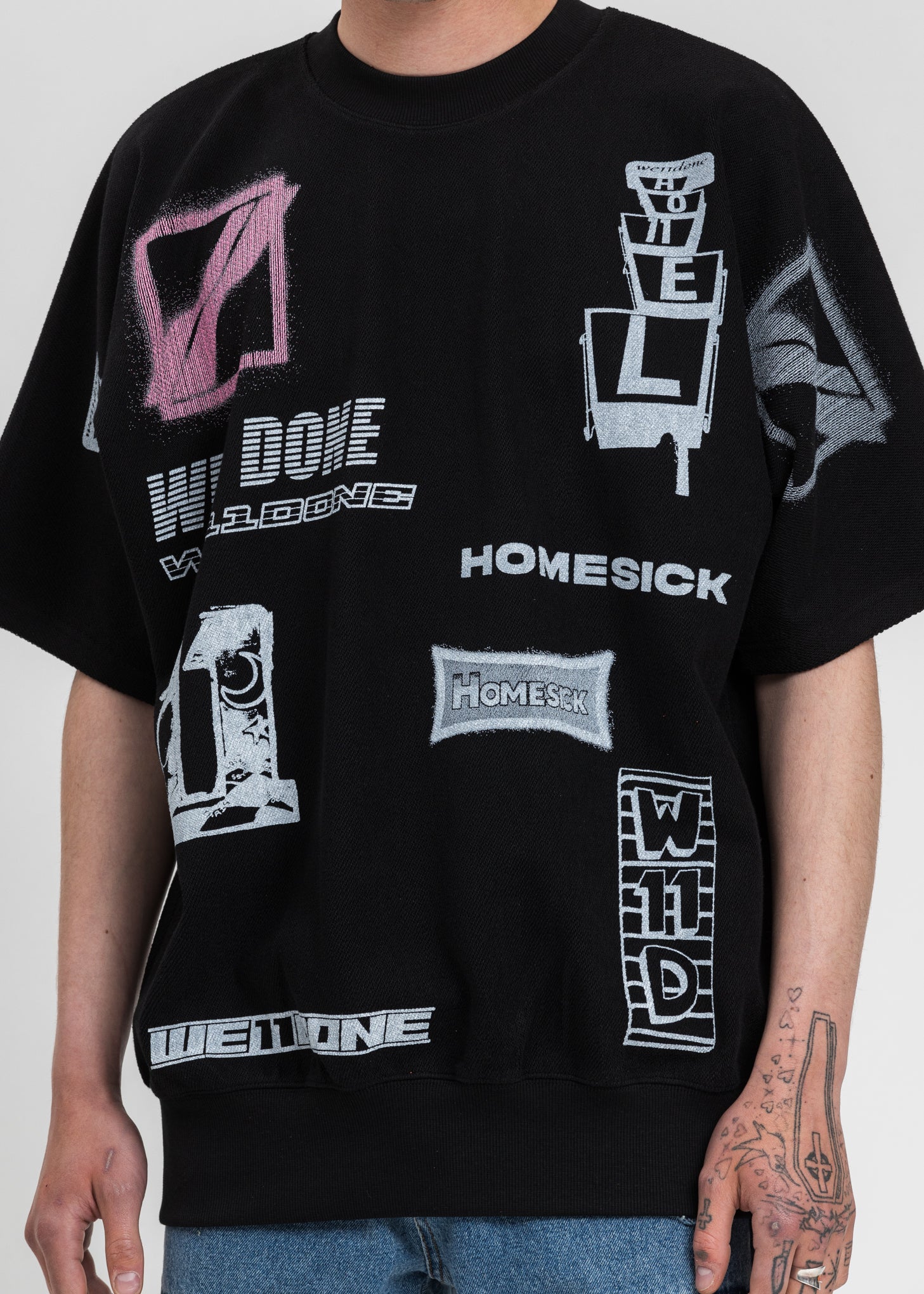 Black Graphic All Over T-Shirt - Image 4