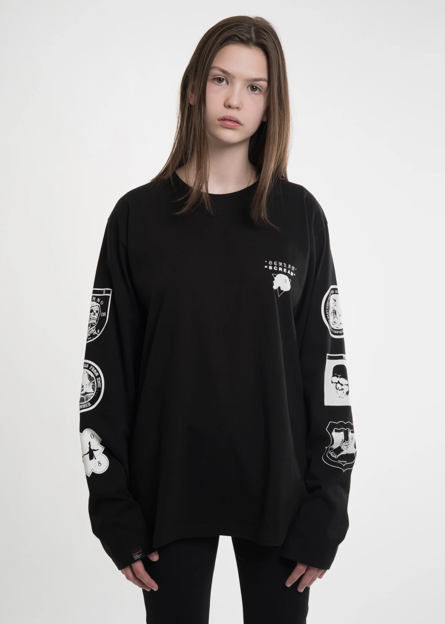 Black Graphic L/S T-Shirt