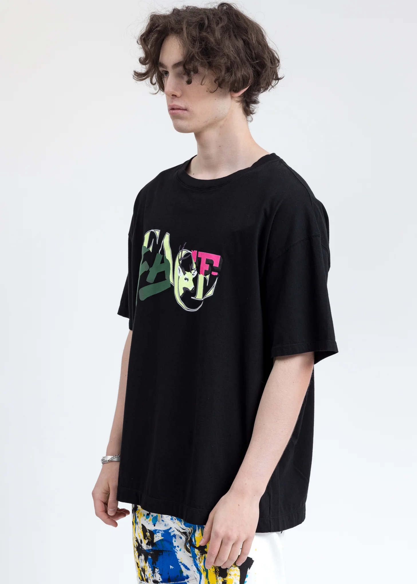 Black Graphic Logo Big Tee - Image 3