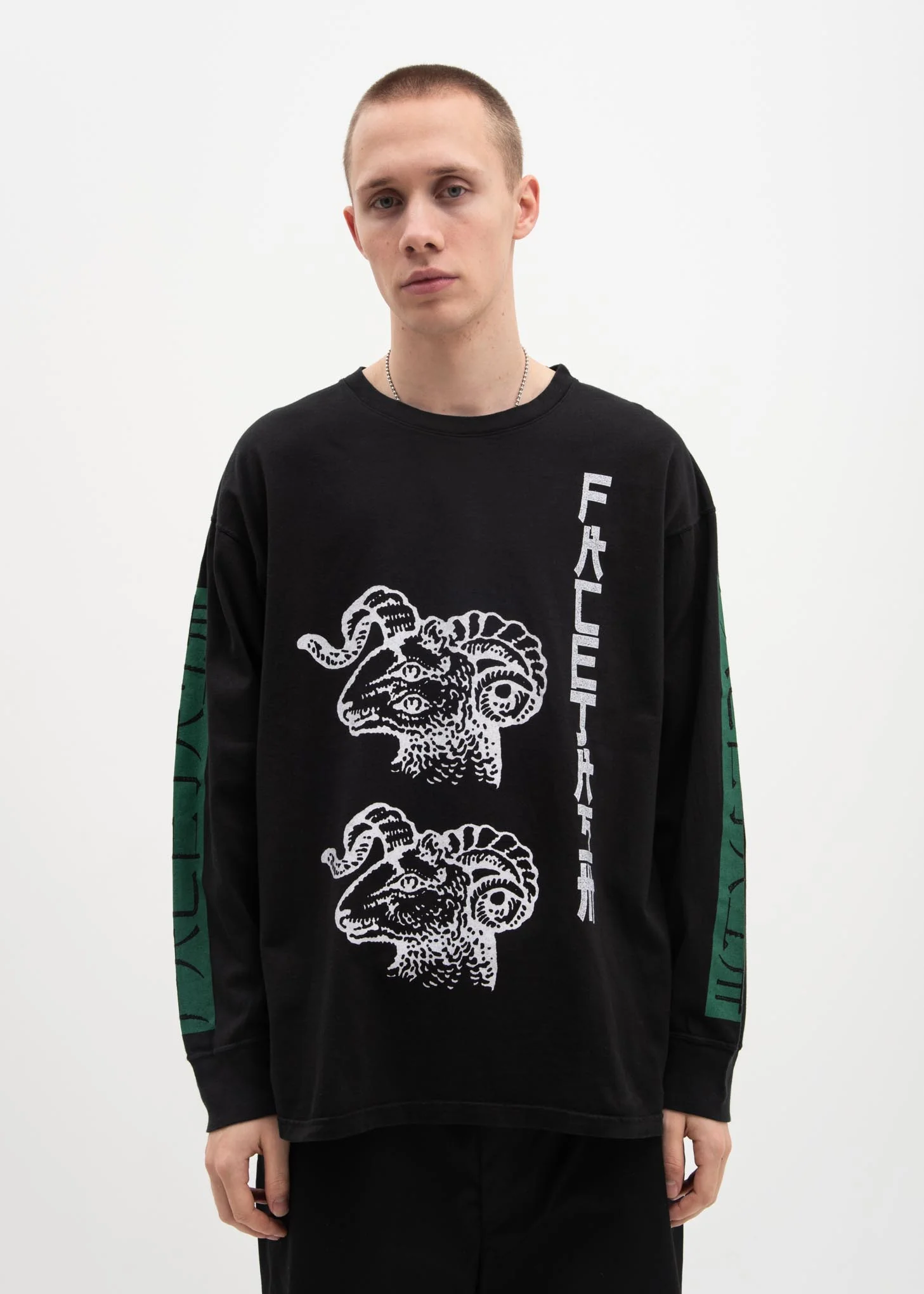 Black Graphic Long Sleeve T-Shirt