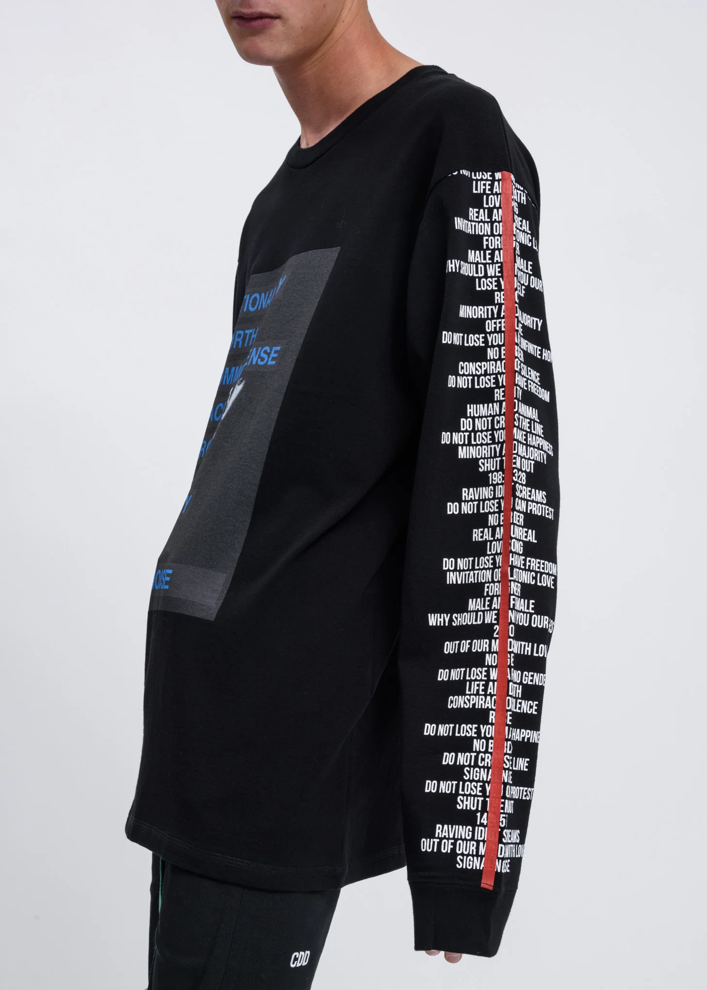 Black Graphic Print Long Sleeve T-shirt - Image 2