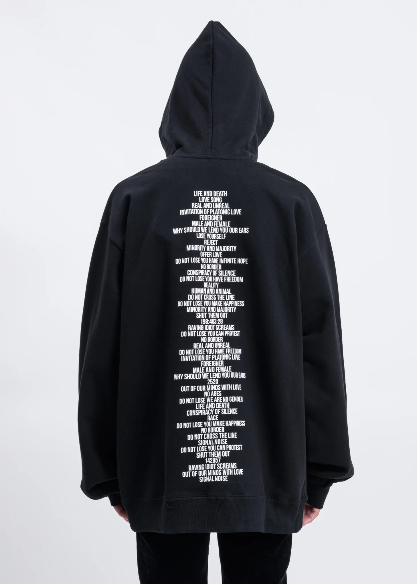 Black Graphic Print Oversized Hoodie - Image 4