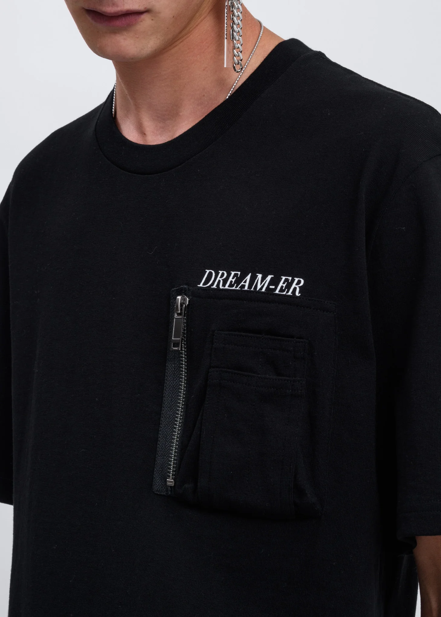 Black Graphic Print Pocket T-shirt - Image 2