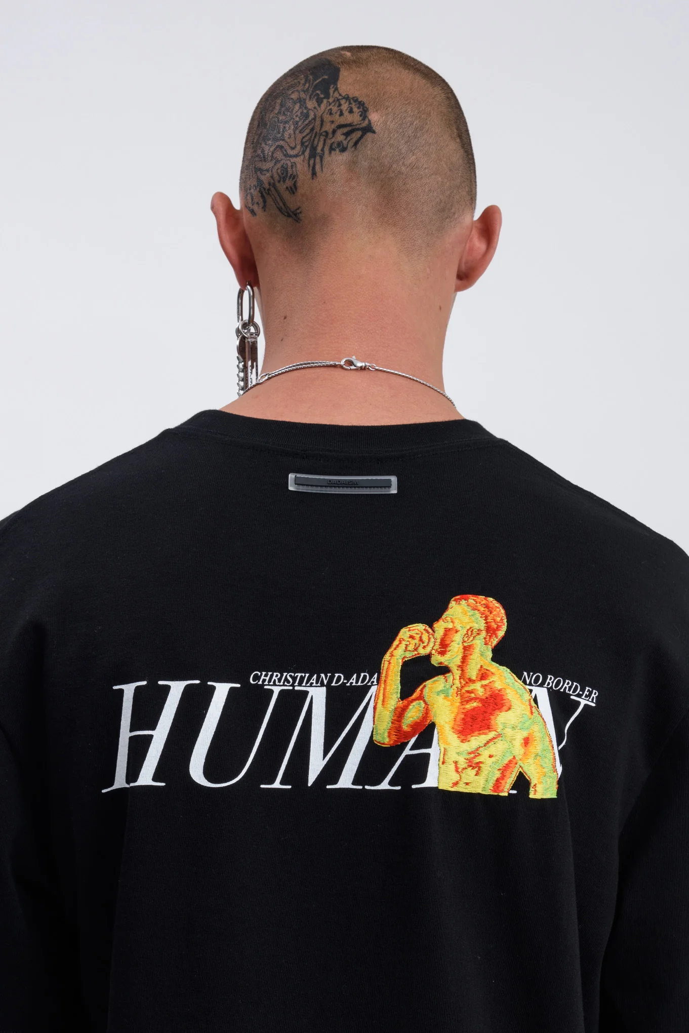 Black Graphic Print Pocket T-shirt - Image 4
