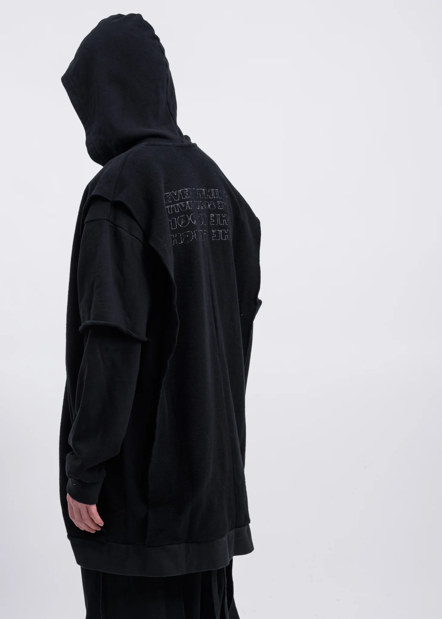 Black Grass Layered Fleece Hoodie - Image 6