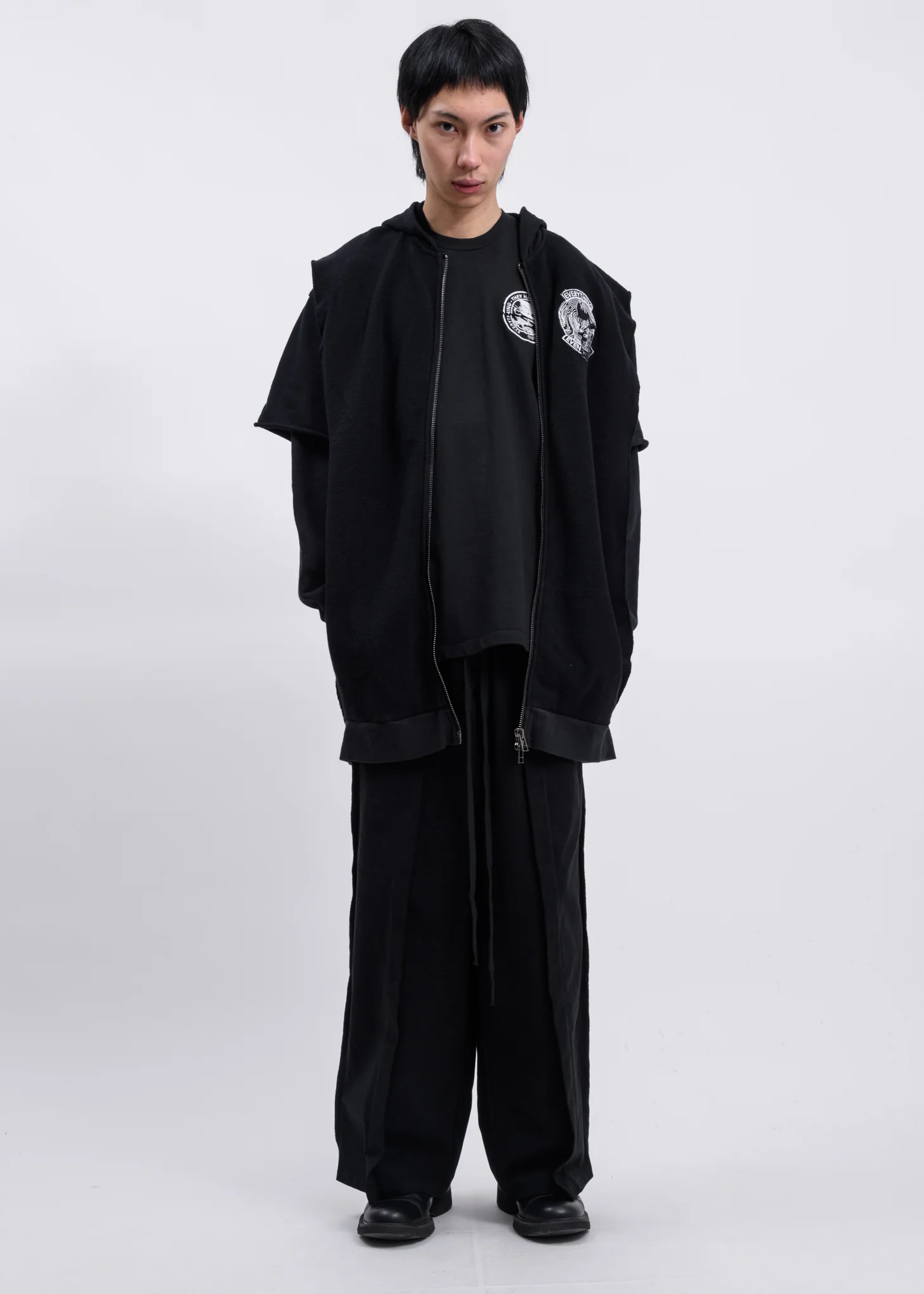 Black Grass Layered Fleece Hoodie - Image 8