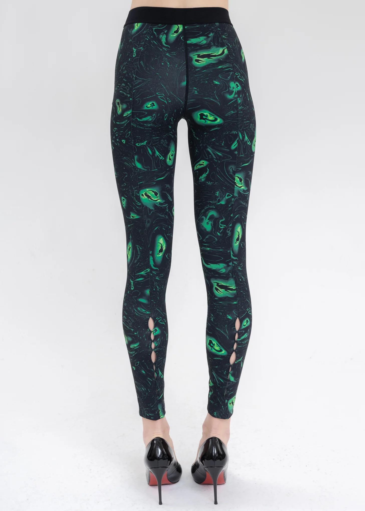 BLACK/GREEN PHOENIX PRINT YOGA LEGGING - Image 2