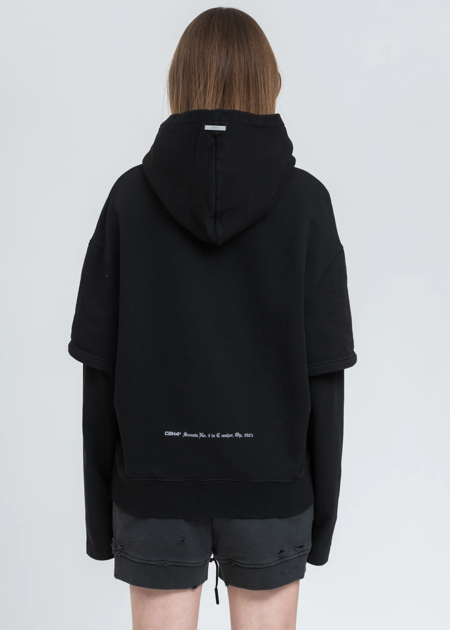 Black “Grunge Guitar” Double Layer Hoodie - Image 4
