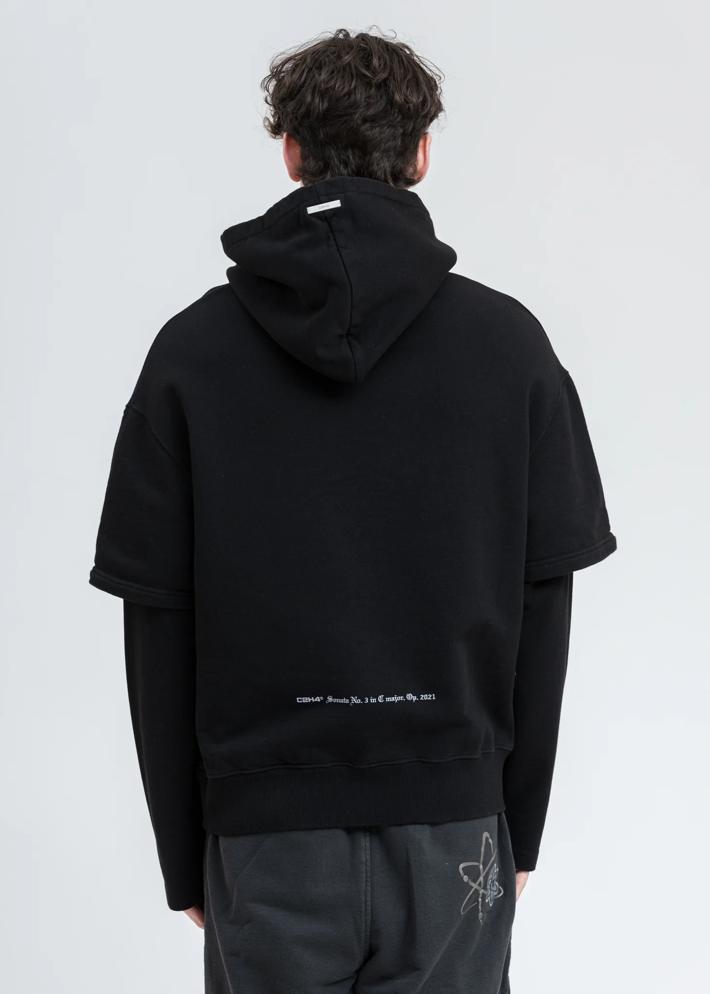 Black “Grunge Guitar” Double Layer Hoodie - Image 4