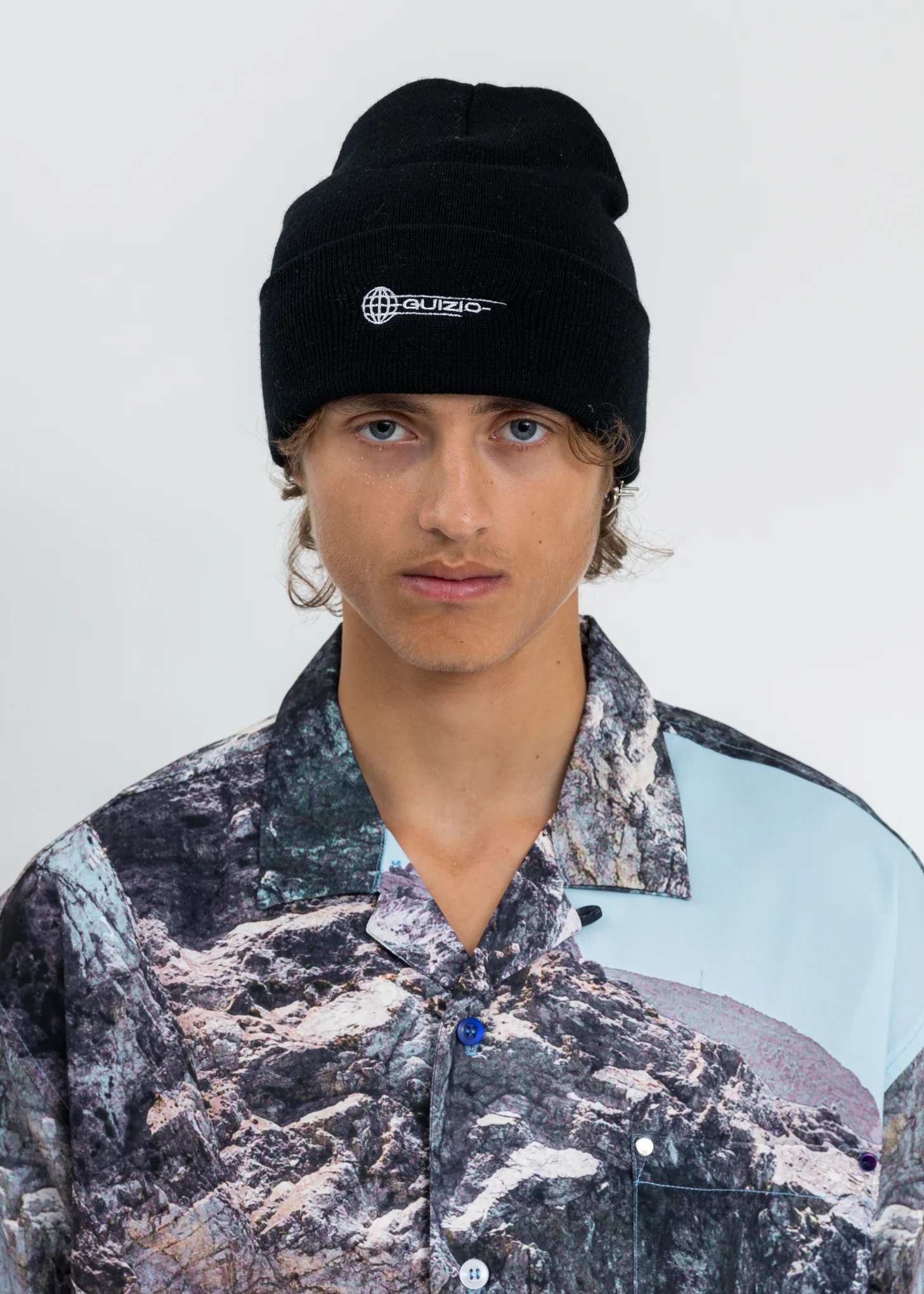 Black Guizio Logo Beanie