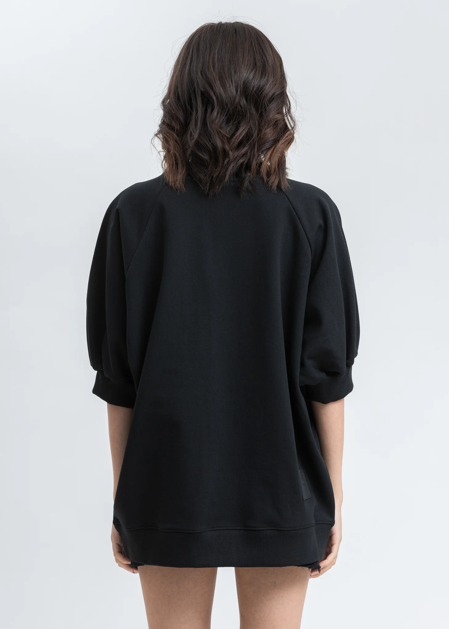 Black Half Pocket Raglan Short Sleeve Sweater - Image 2
