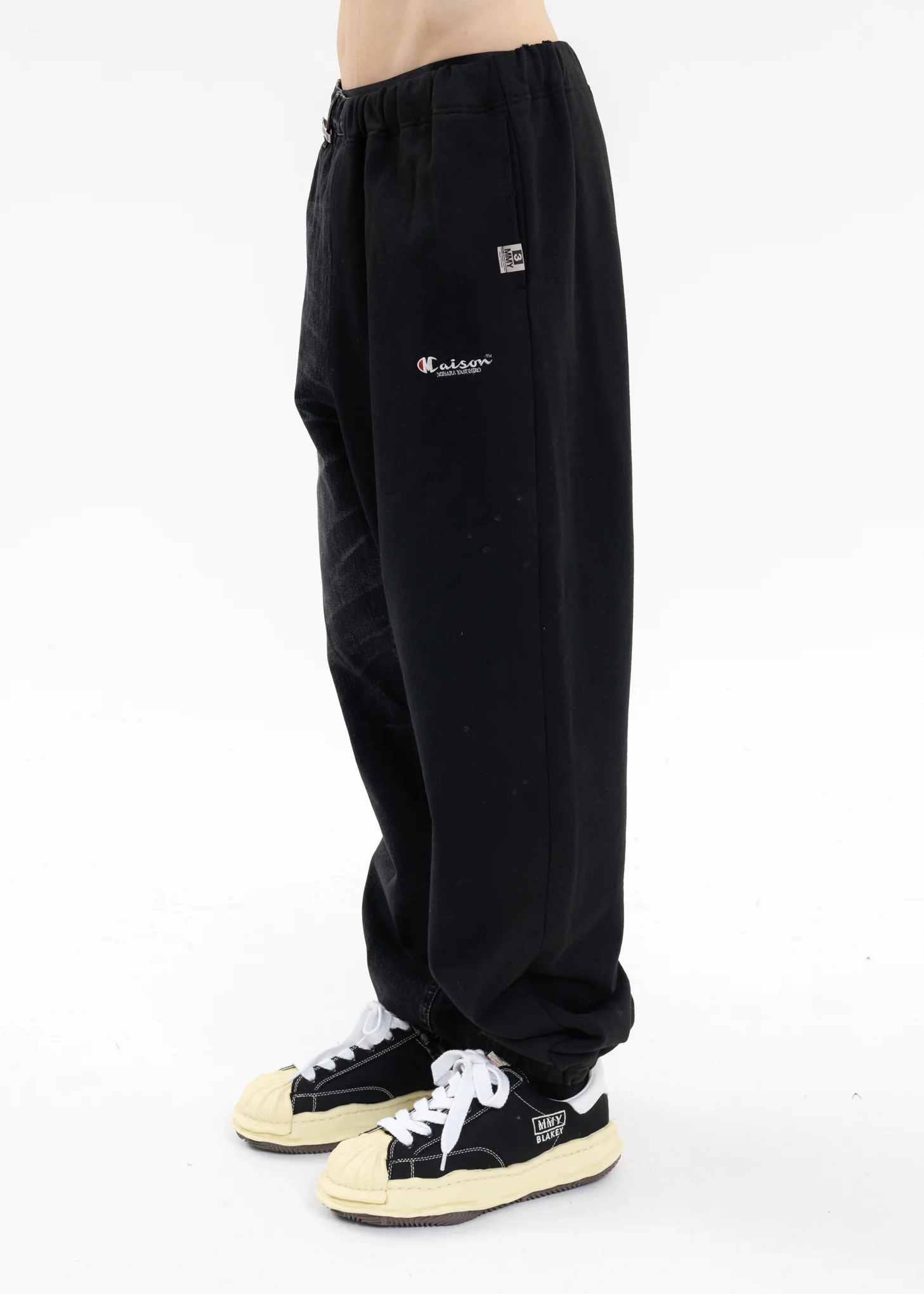 Black Half-Sweat Denim Pants - Image 3