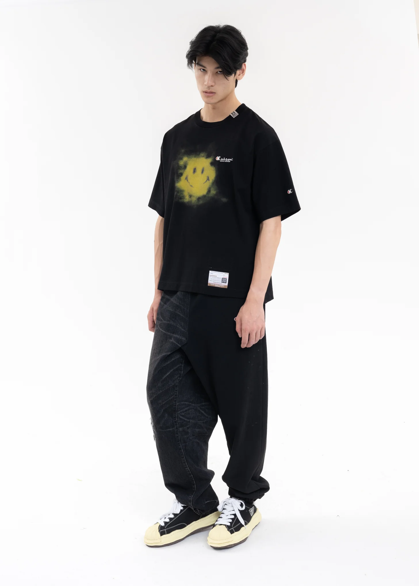 Black Half-Sweat Denim Pants - Image 8