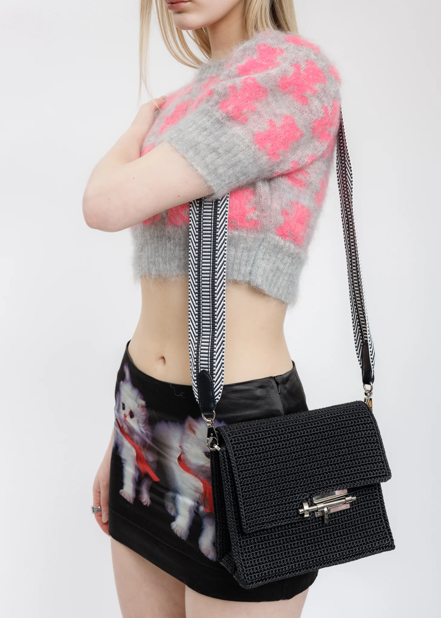 Black Handmade Crochet Bag - Image 2