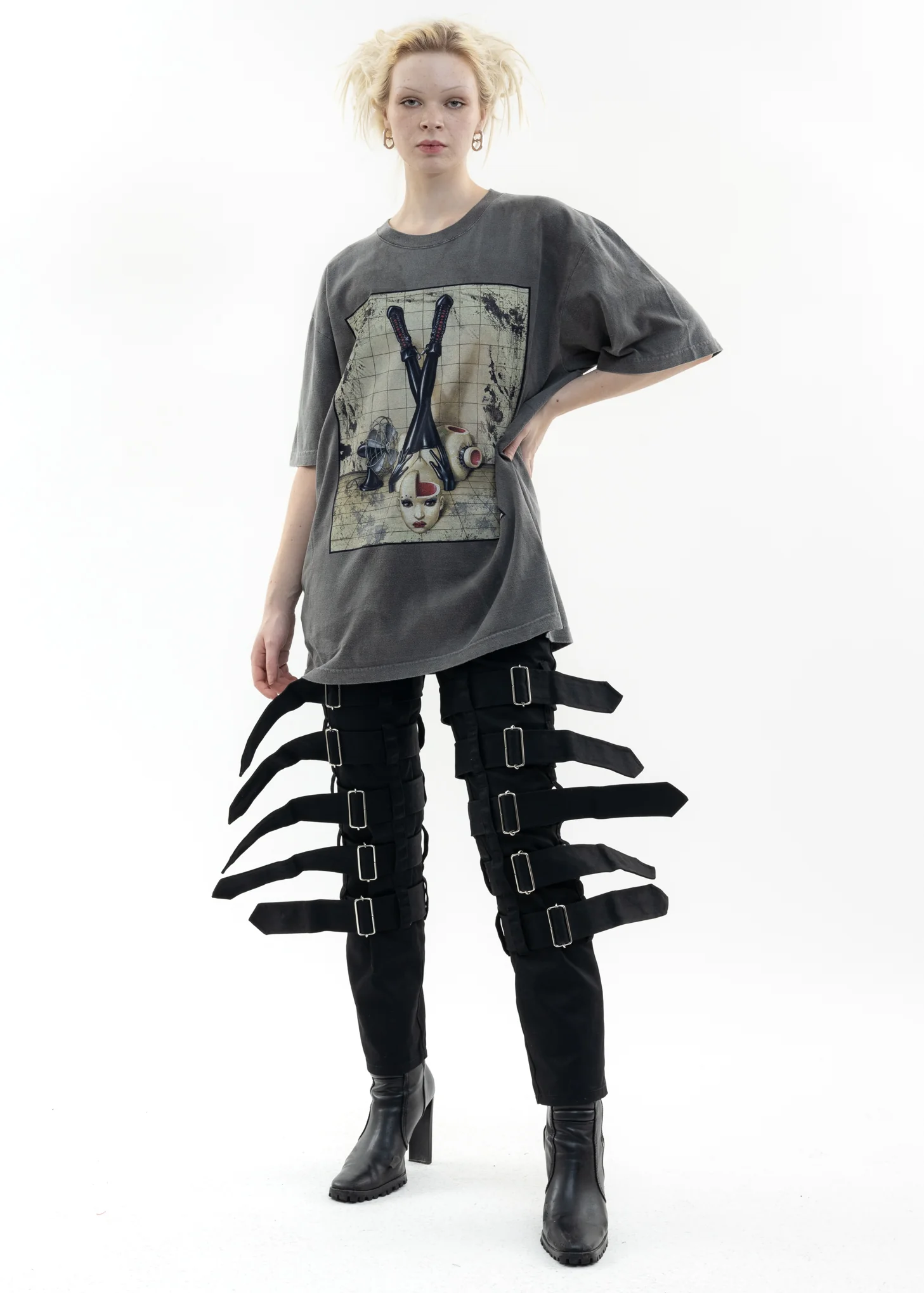 Black Hand Dyed T-Shirt - STILL LIFE Artwork by TREVOR BROWN - Image 5