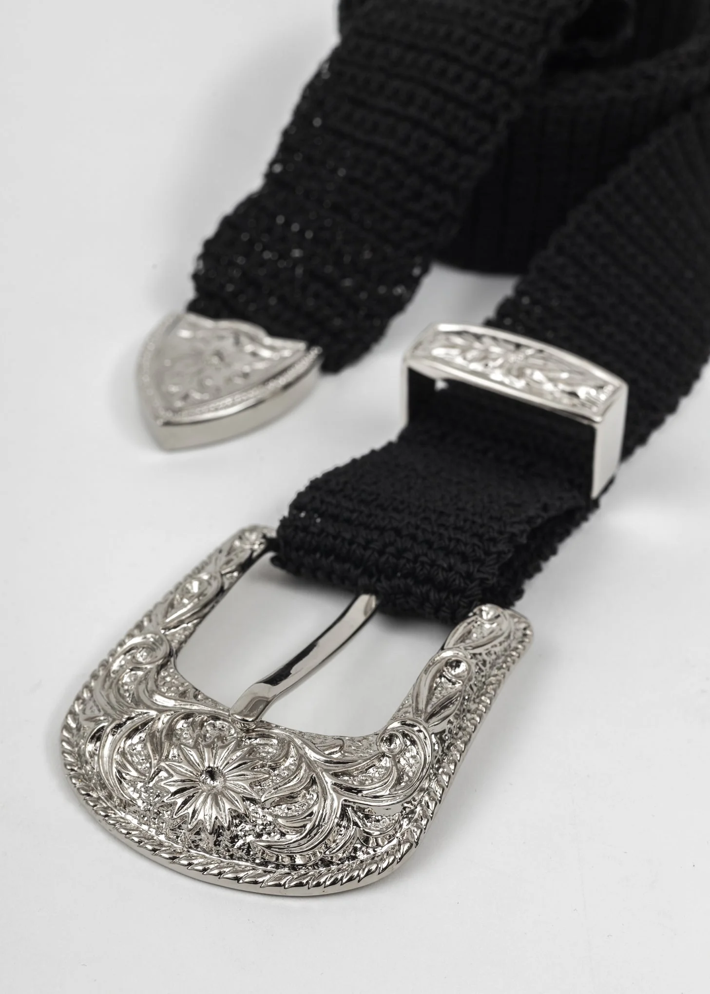 Black Hand Hook Woven Belt - Image 6
