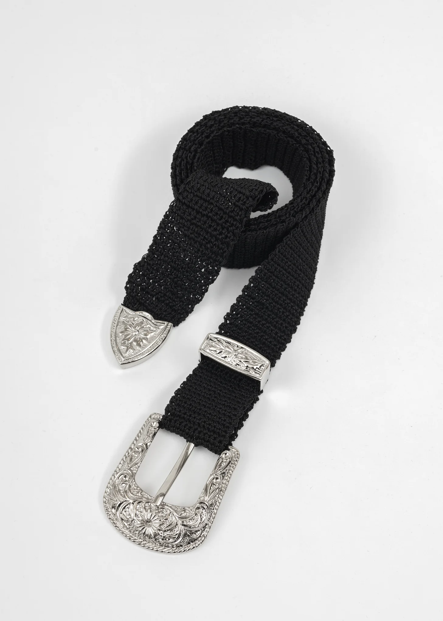 Black Hand Hook Woven Belt