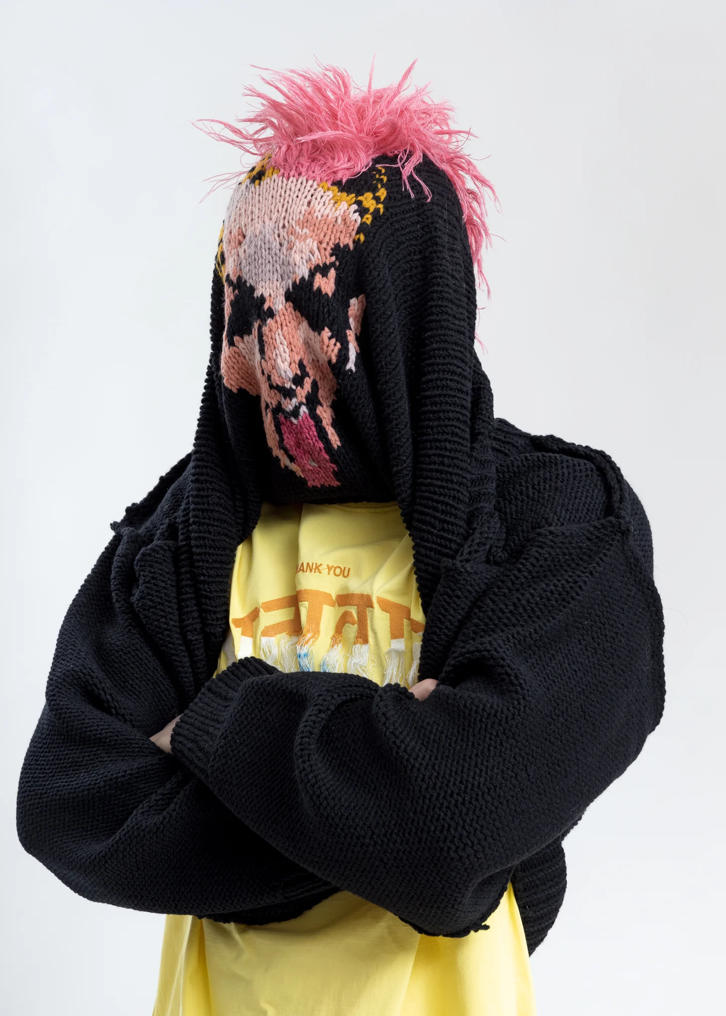 Black Hand-Knitting Jacquard Pullover - Image 2