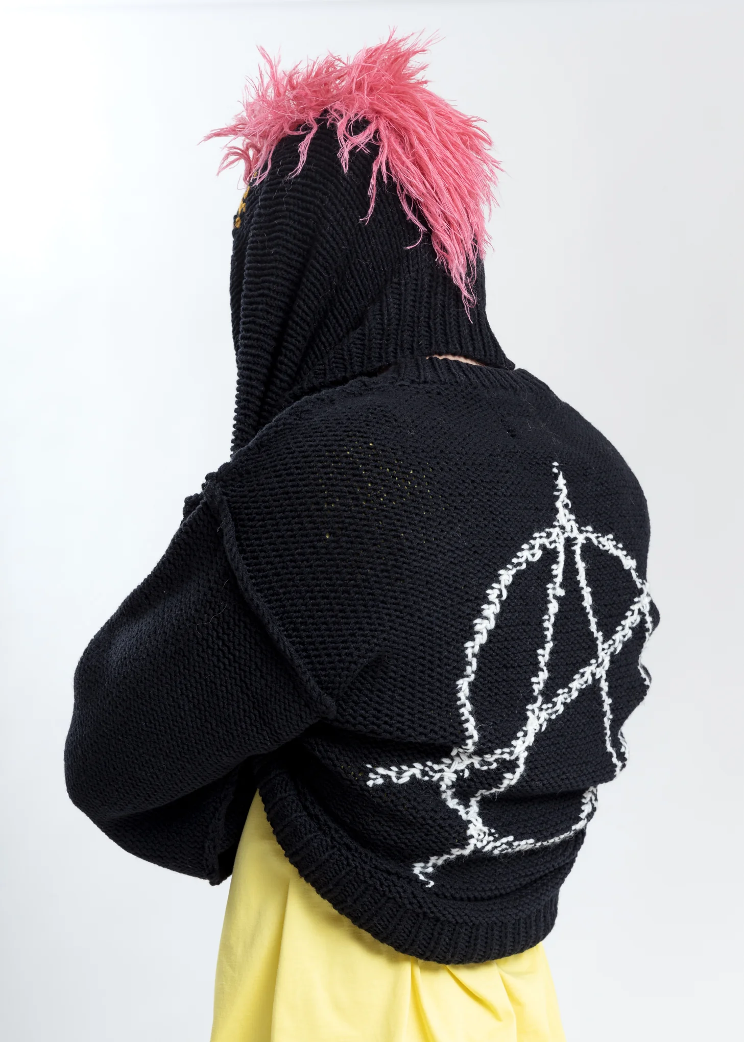 Black Hand-Knitting Jacquard Pullover - Image 3