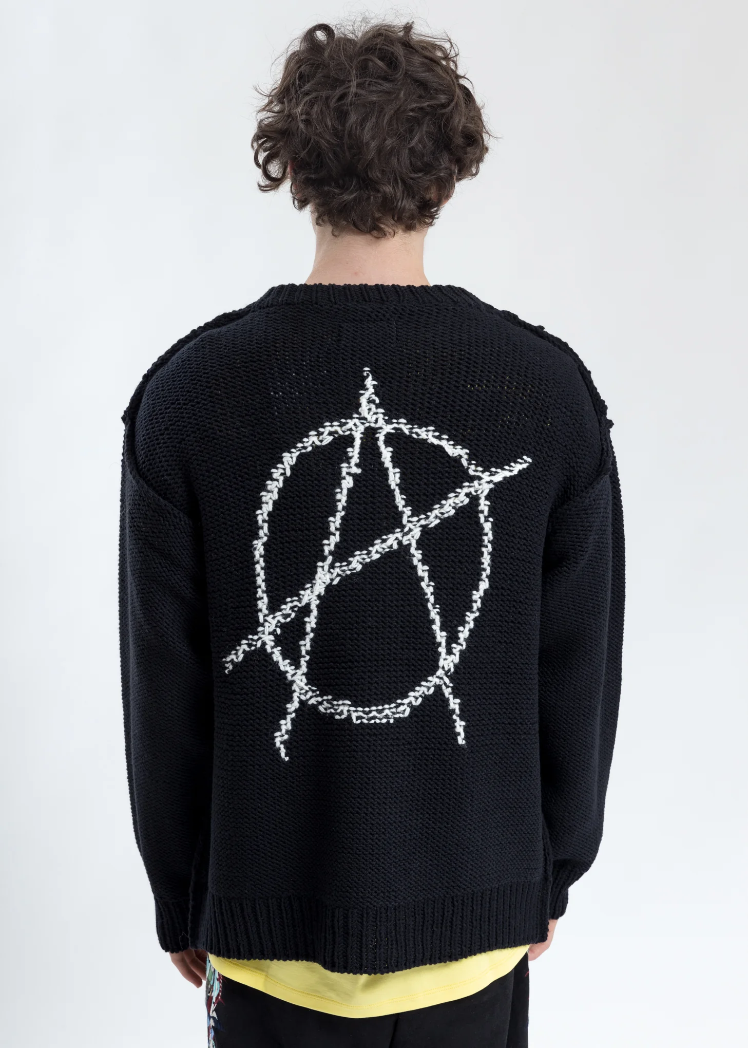 Black Hand-Knitting Jacquard Pullover - Image 5