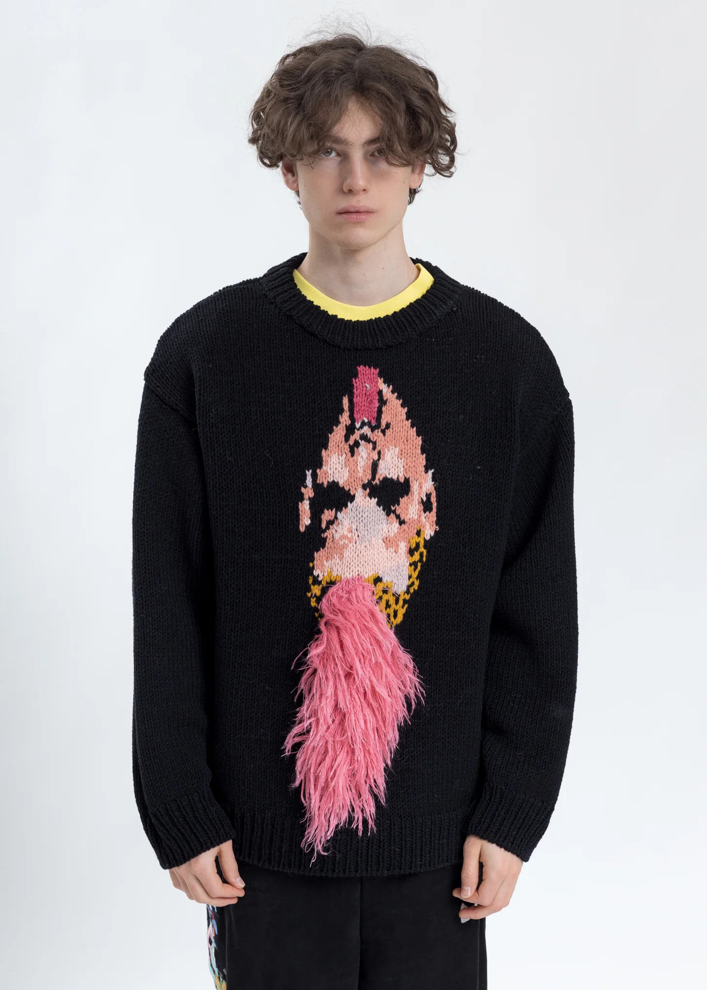 Black Hand-Knitting Jacquard Pullover - Image 6