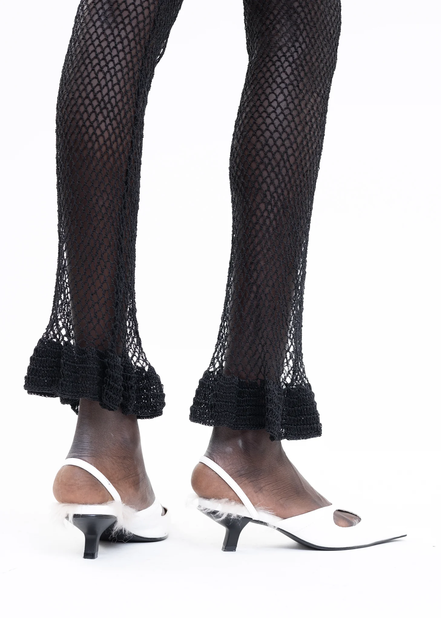 Black Hand Woven Bell Pants - Image 4