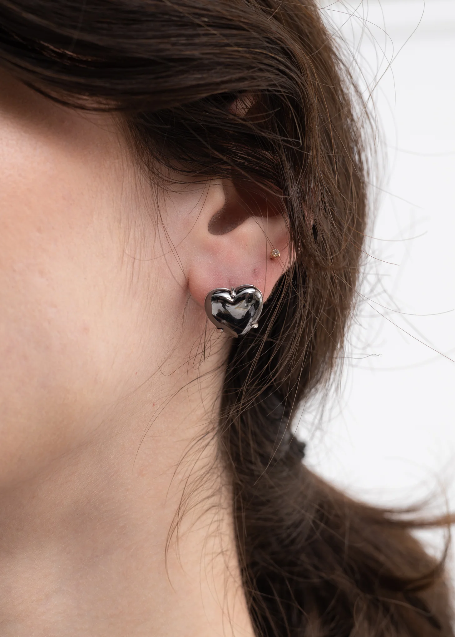 Black Heart Earring -Single - Image 3
