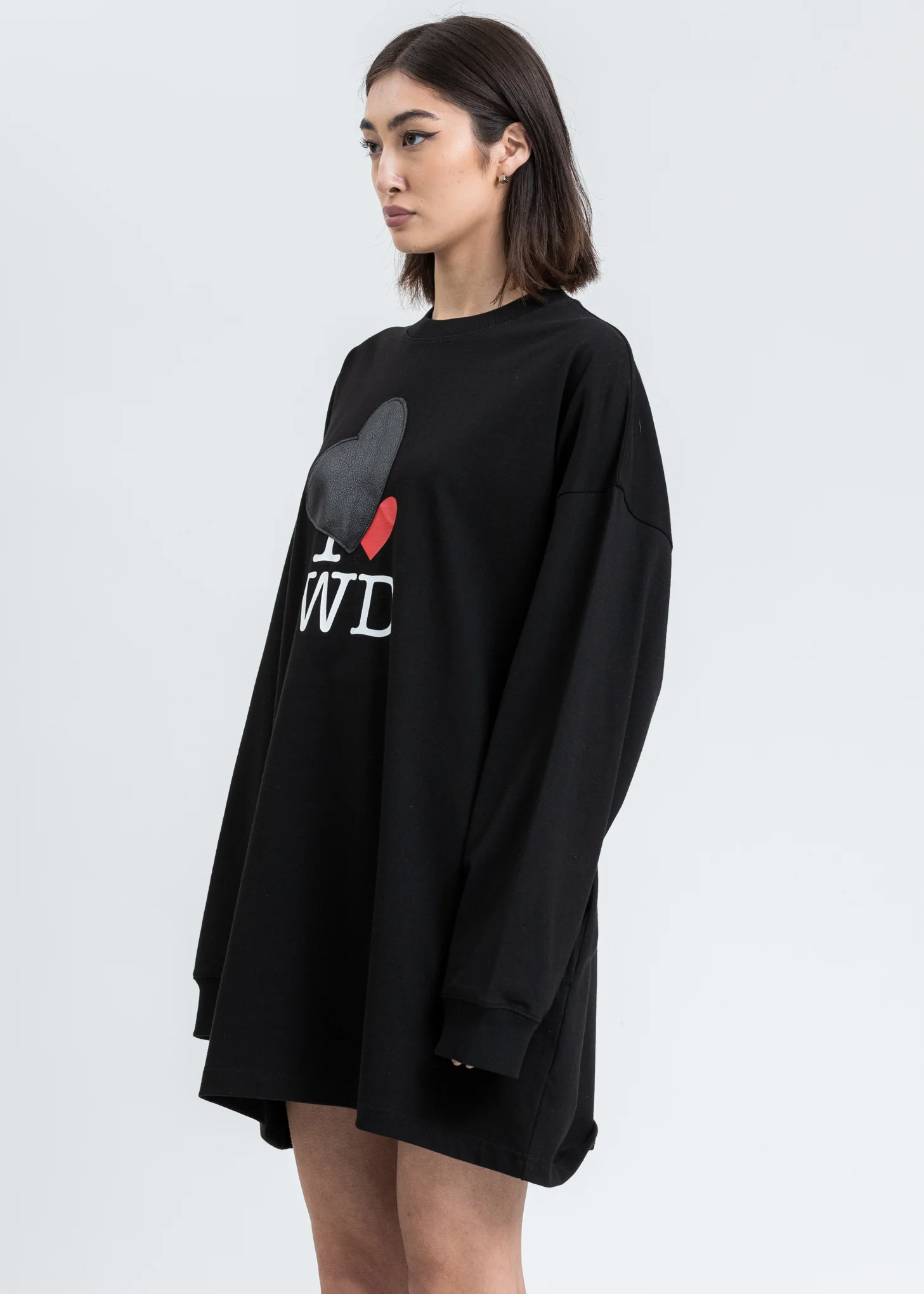 Black Heart Patch 'I Love WD' Long Sleeve Shirt - Image 3