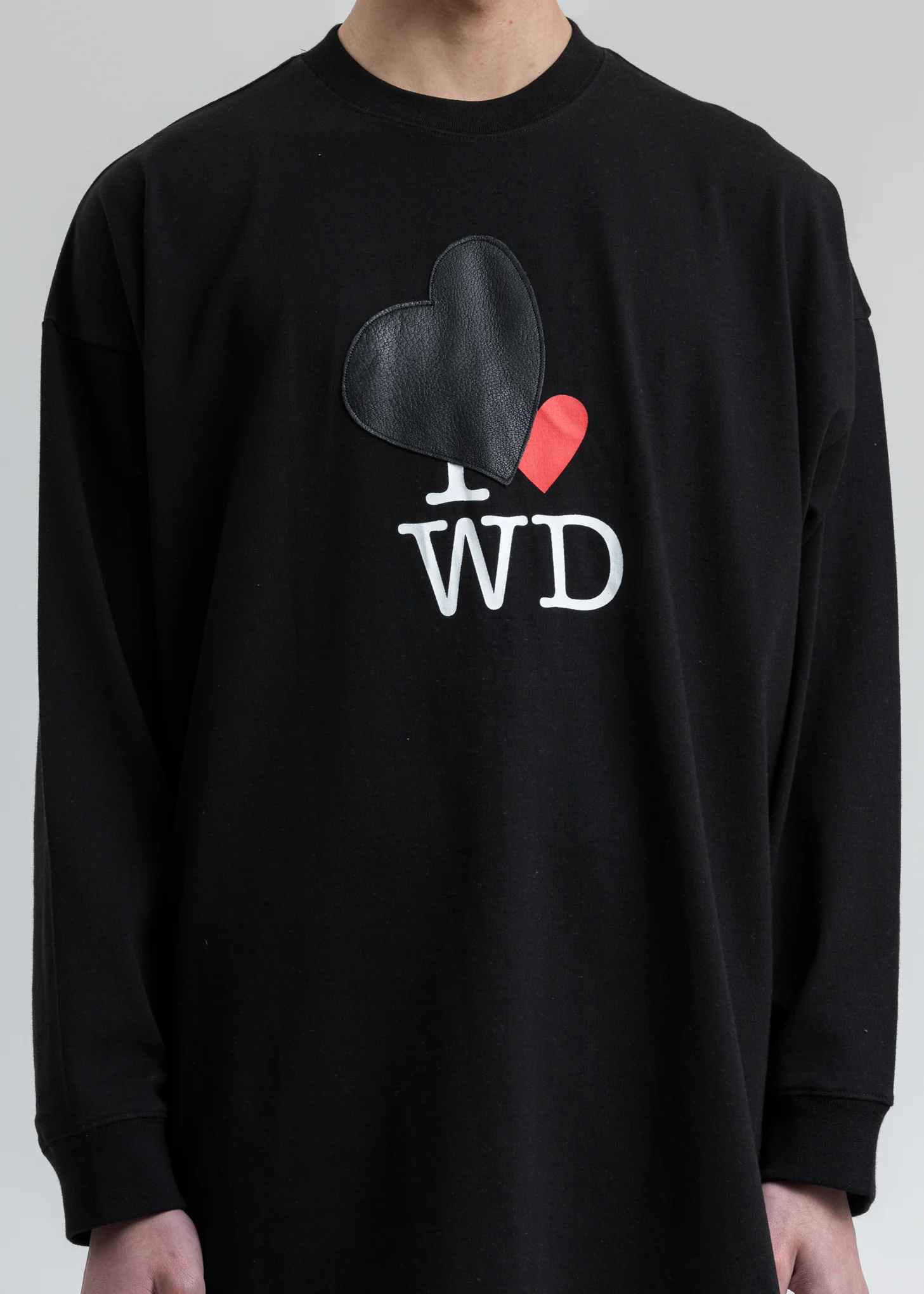 Black Heart Patch 'I Love WD' Long Sleeve Shirt - Image 6