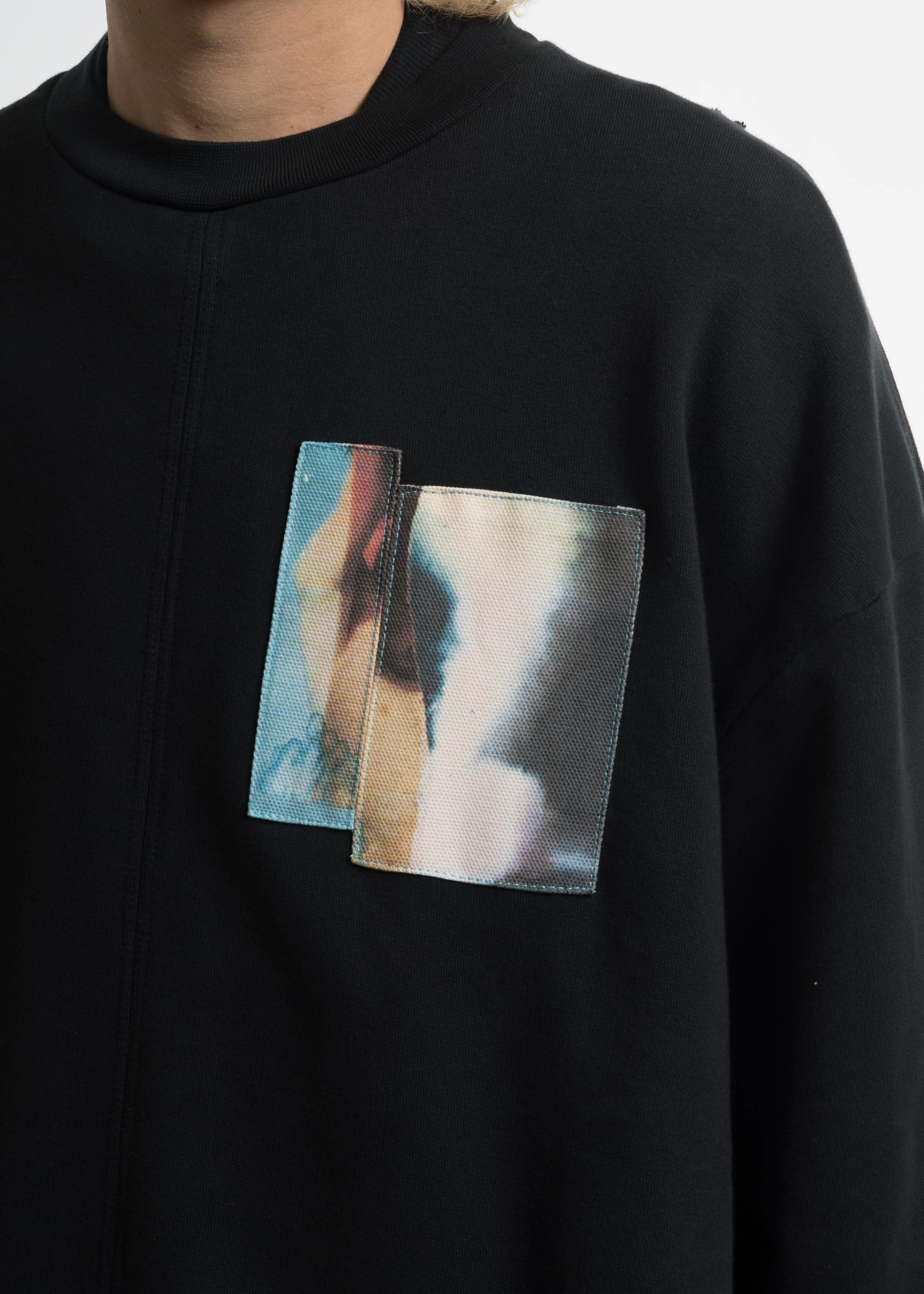 Black Heavy Jersey Darts Sweater with Patch 03 - Image 4