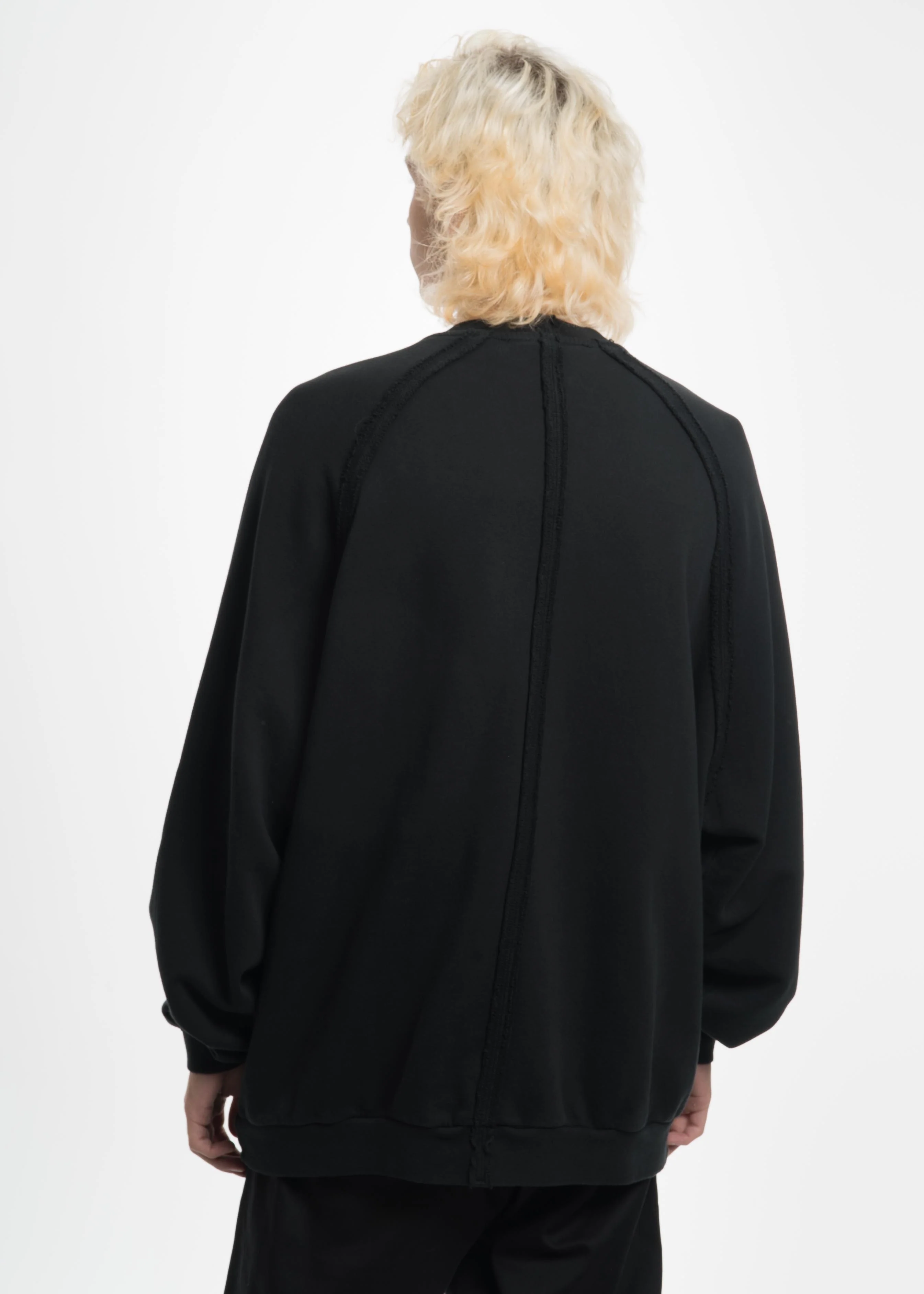 Black Heavy Jersey Raglan Sweater with Patch 16 - Image 4
